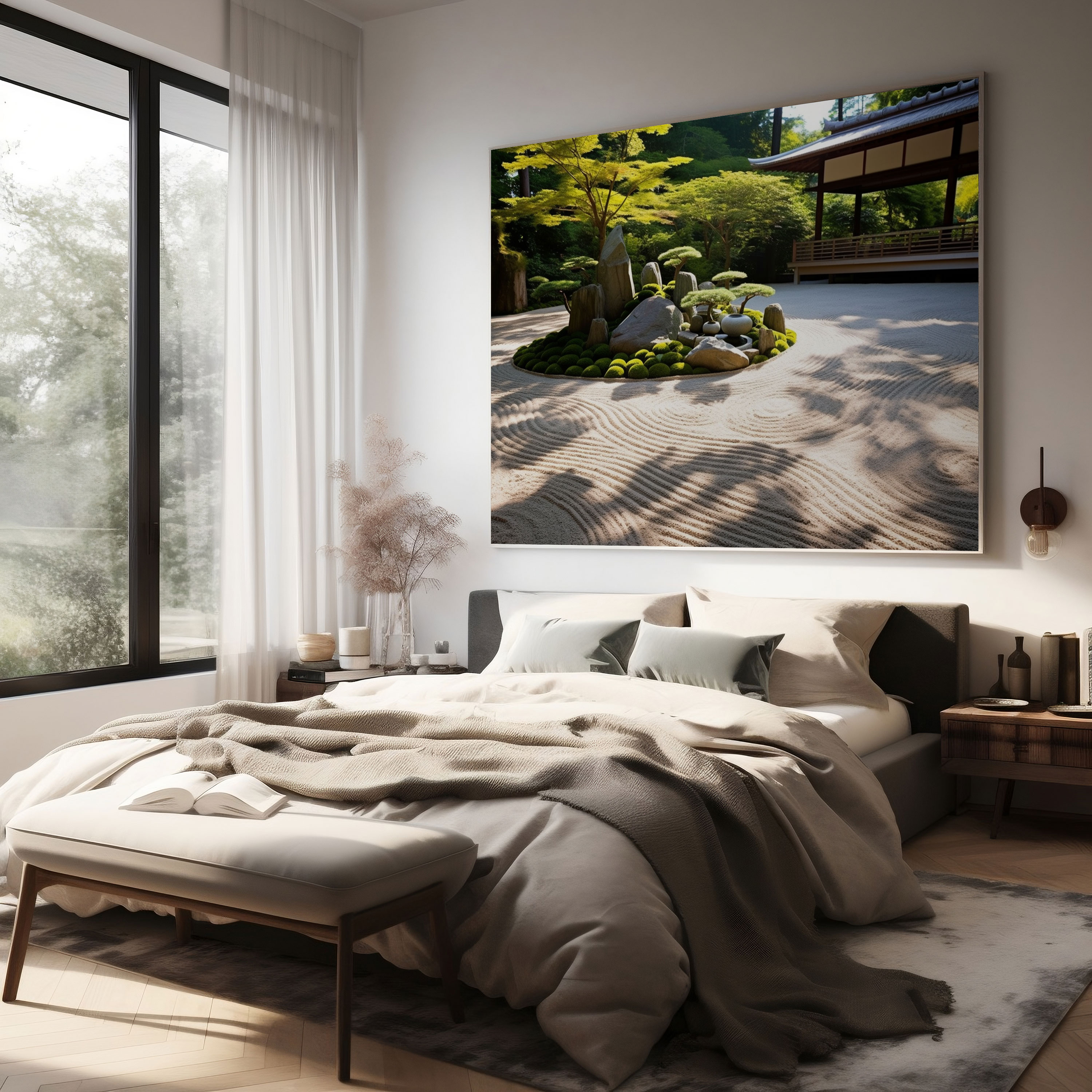 Asya Zen Bahçesi Kanvas Tablo - Asya Duvar Sanatı Kanvas Duvar Sanatı Zen Bahçesi