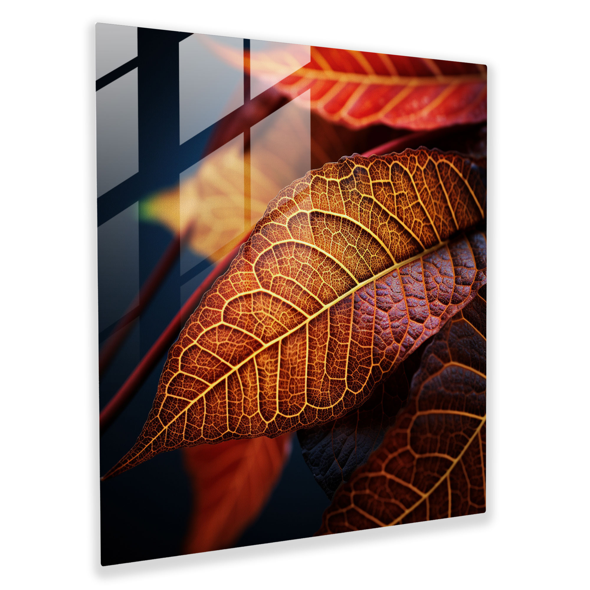 Autumn Leaves Glass Print - Autumn, Colorful Autumn Leaves, Nature, Glass Print