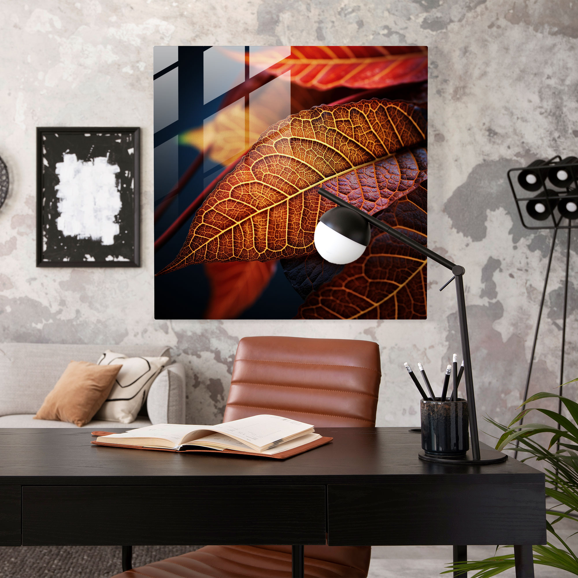 Autumn Leaves Glass Print - Autumn, Colorful Autumn Leaves, Nature, Glass Print
