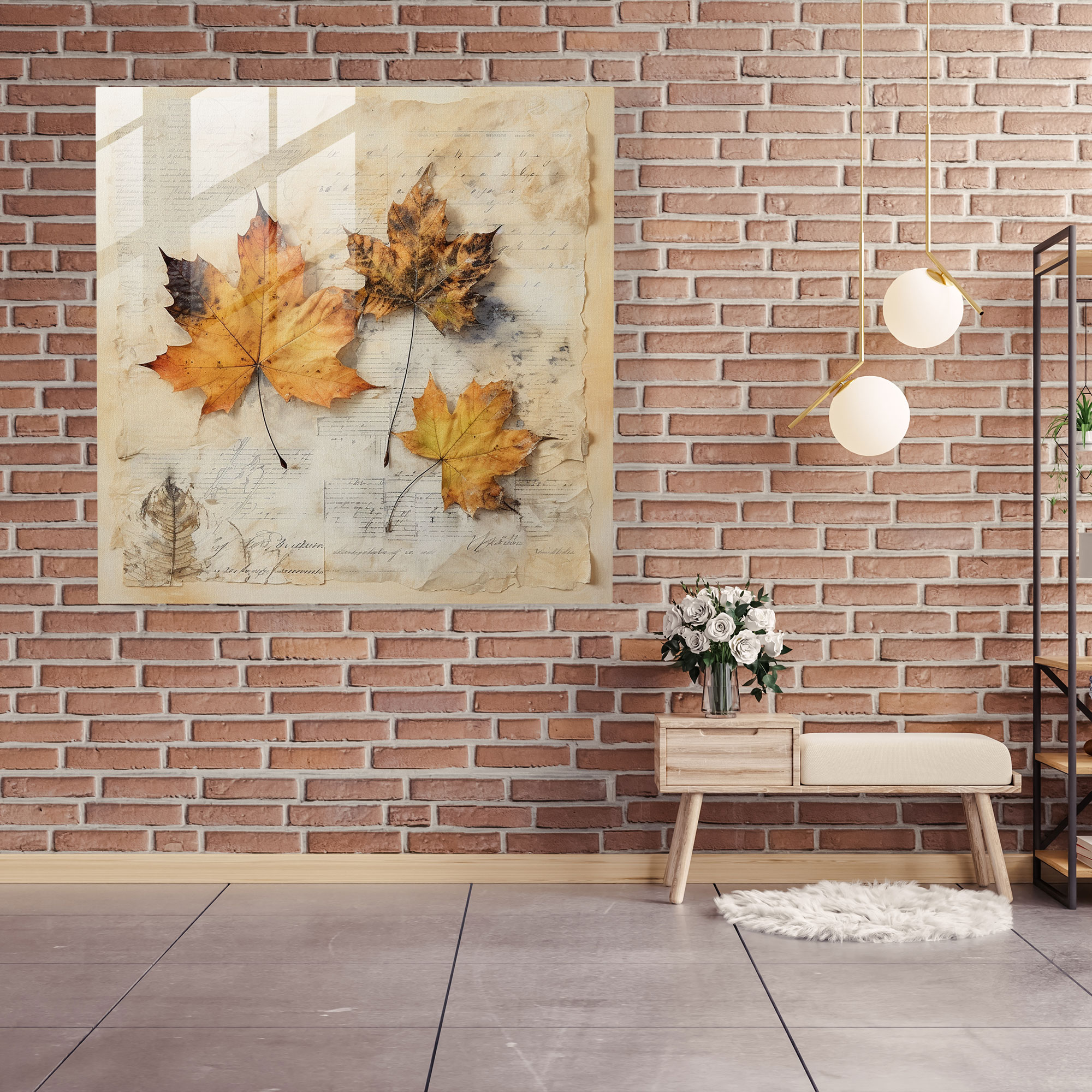 Sonbahar Şiir Kanvas Tablo - Sonbahar Modern Sanat Karışık Medya Eseri Cam Sanatı