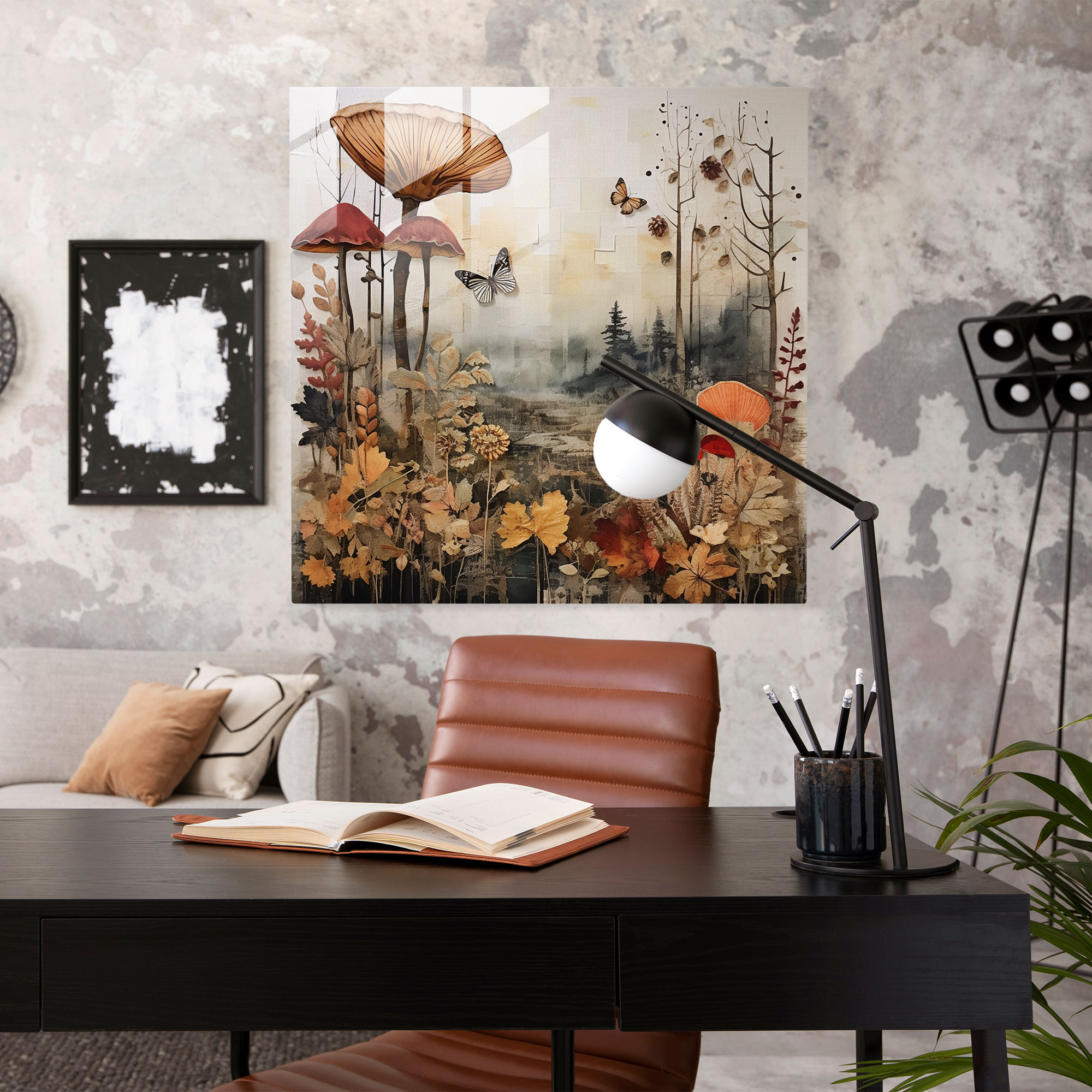 Autumn Kaleidoscope Glass Print - Autumn, Glass Print, Modern Art, Glass Wall Art
