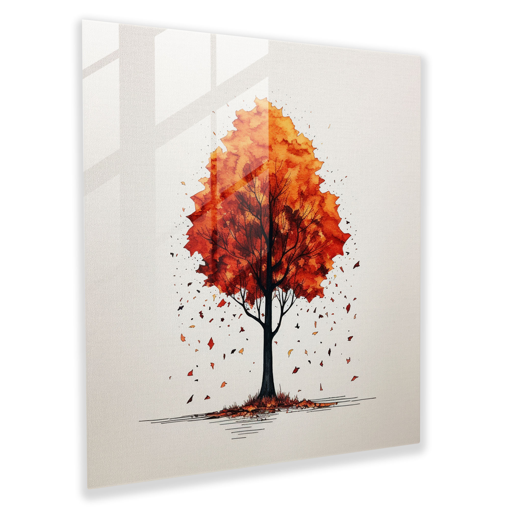 Autumn Serenity Glass Print - Autumn, Glass Art, Glass Print, Modern Art