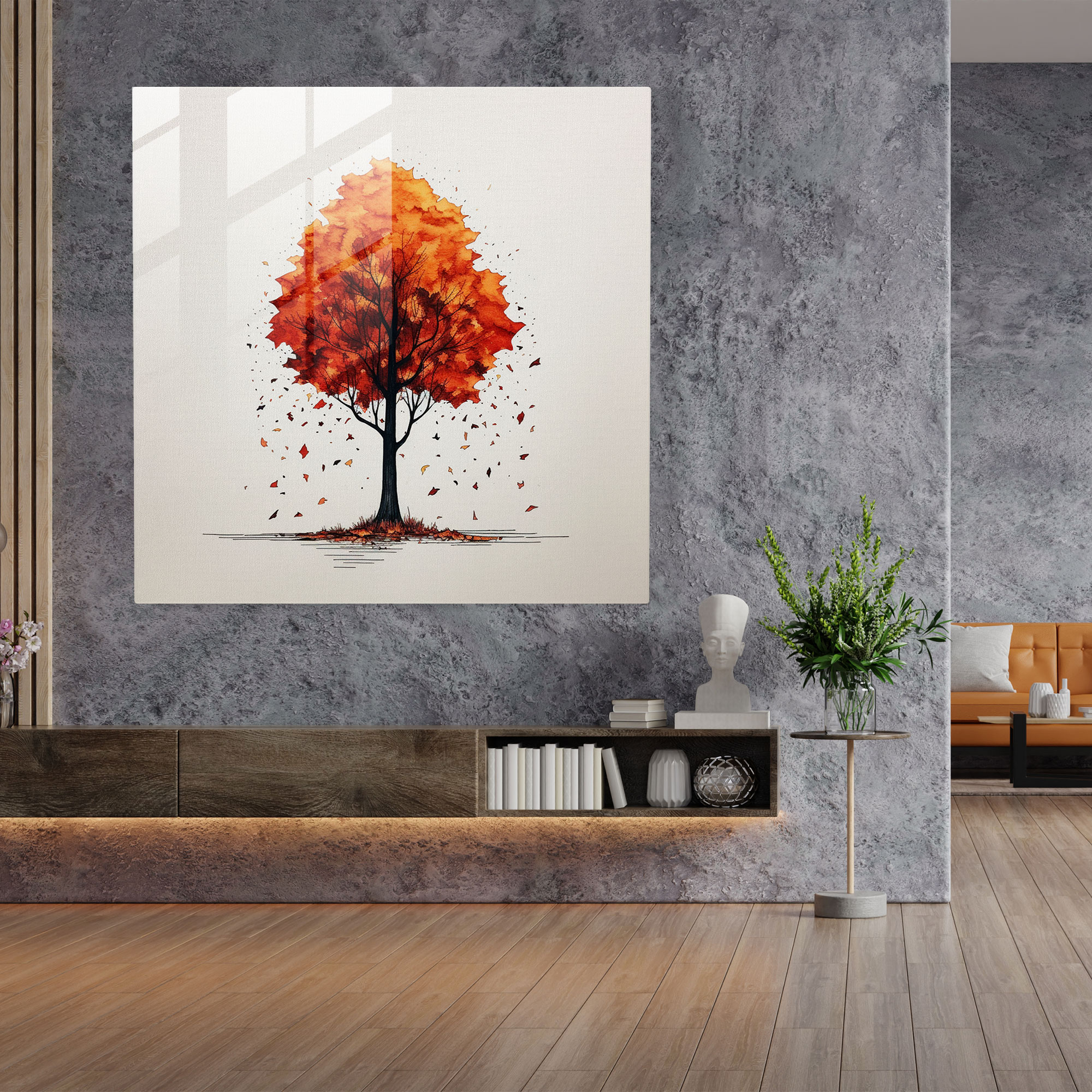 Autumn Serenity Glass Print - Autumn, Glass Art, Glass Print, Modern Art