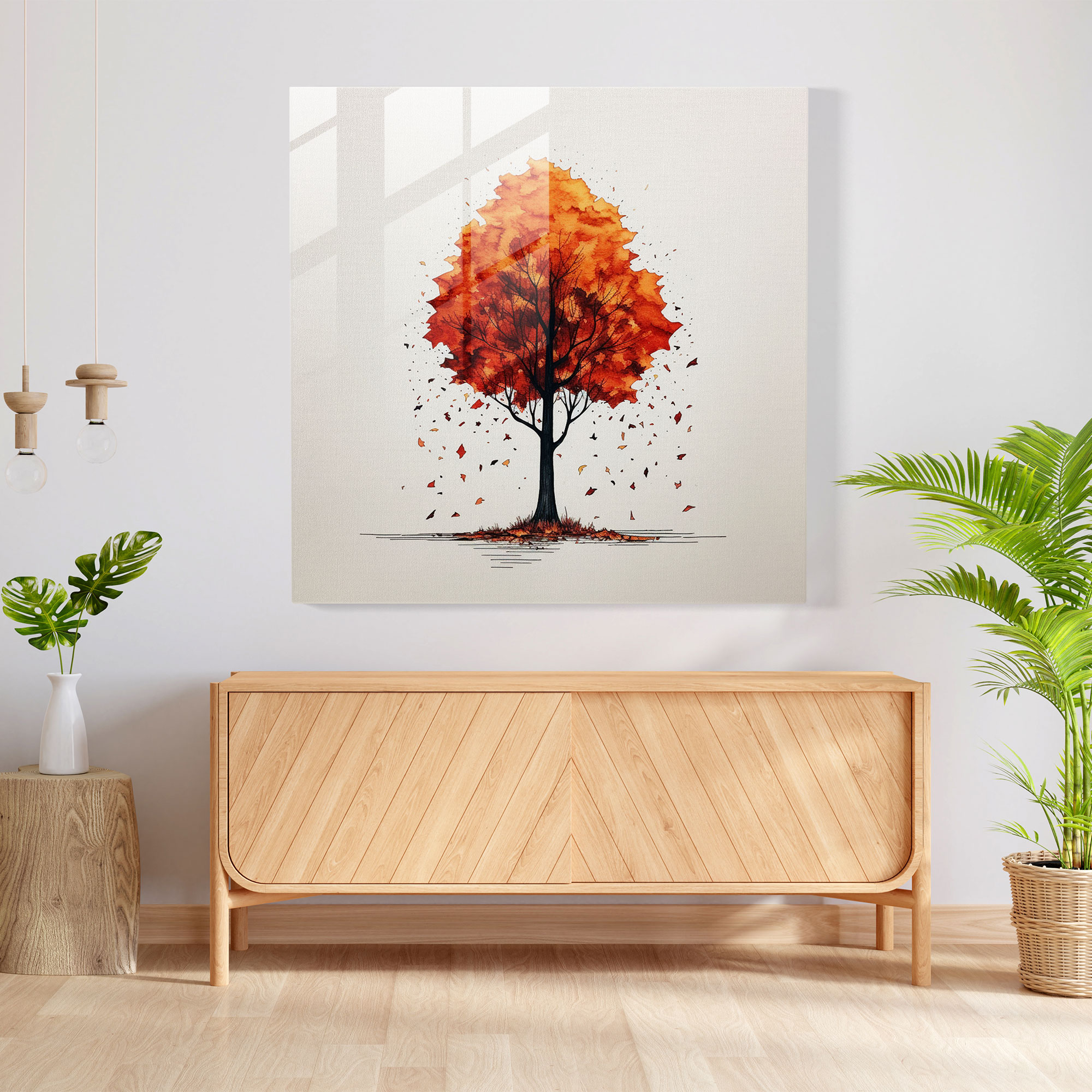 Autumn Serenity Glass Print - Autumn, Glass Art, Glass Print, Modern Art