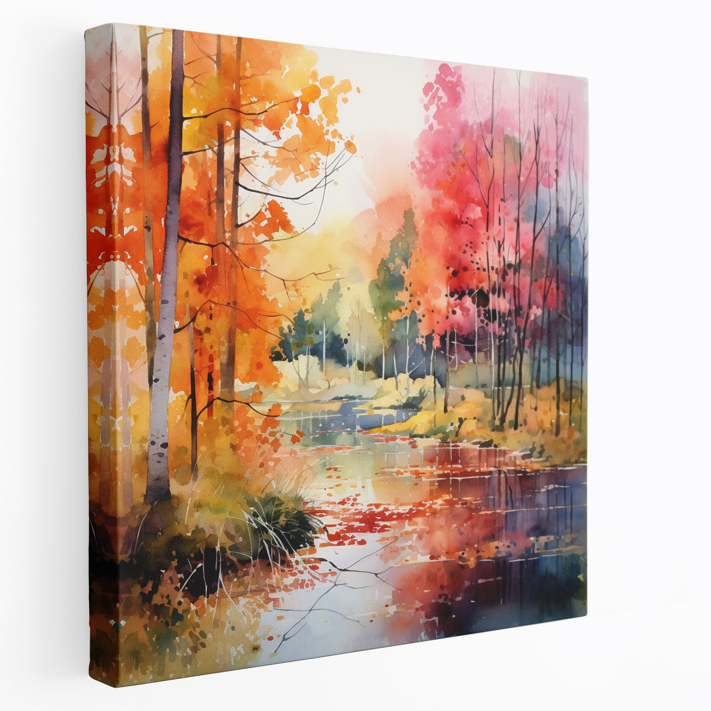 Autumn Canvas Print - Abstract Fall Foliage Wall Art - Autumn, Canvas, Wall Decoration, Watercolor