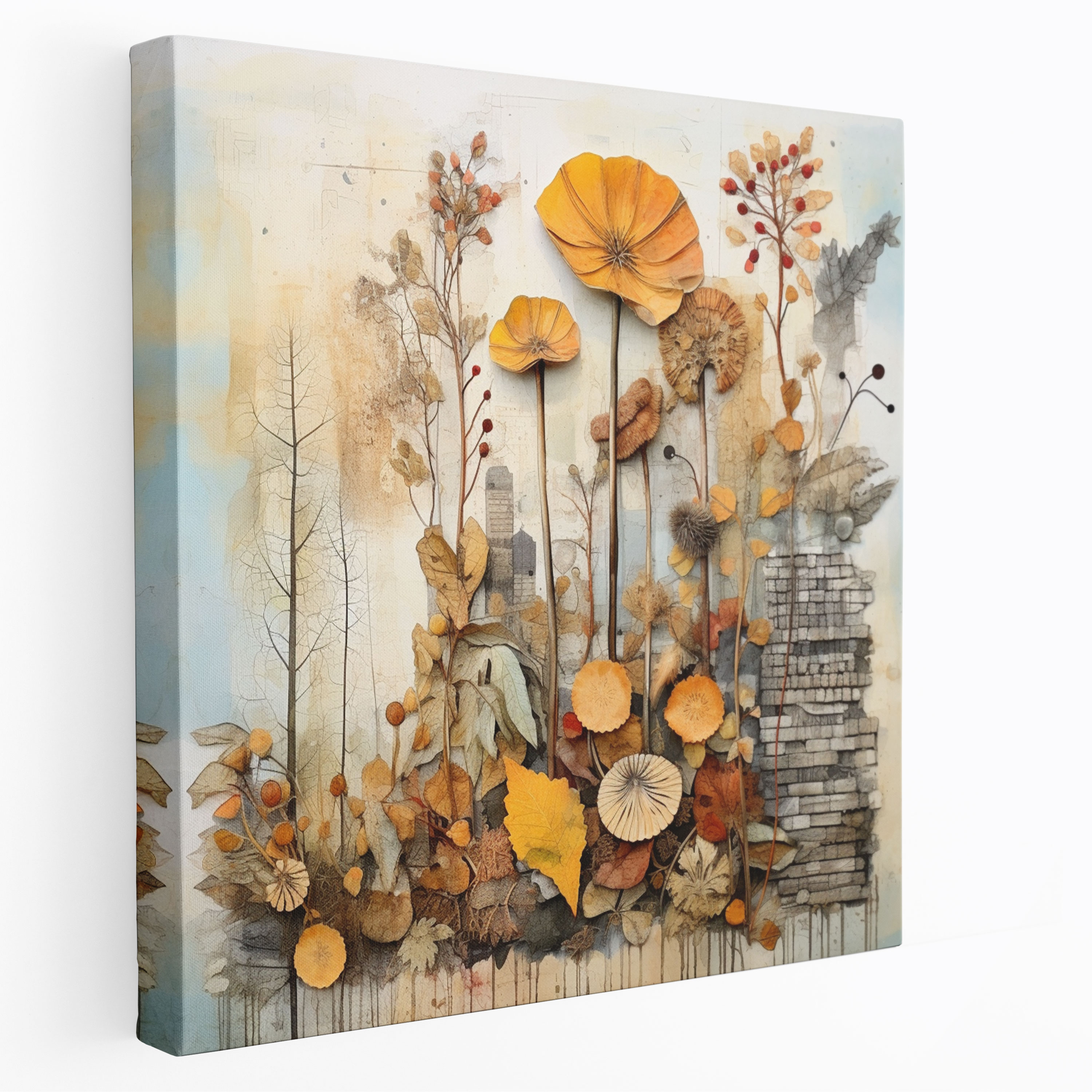 Autumn Wall Decoration - Contemporary Mixed Media Canvas Print - Autumn, Playfulness, Home Decoration, Canvas Print
