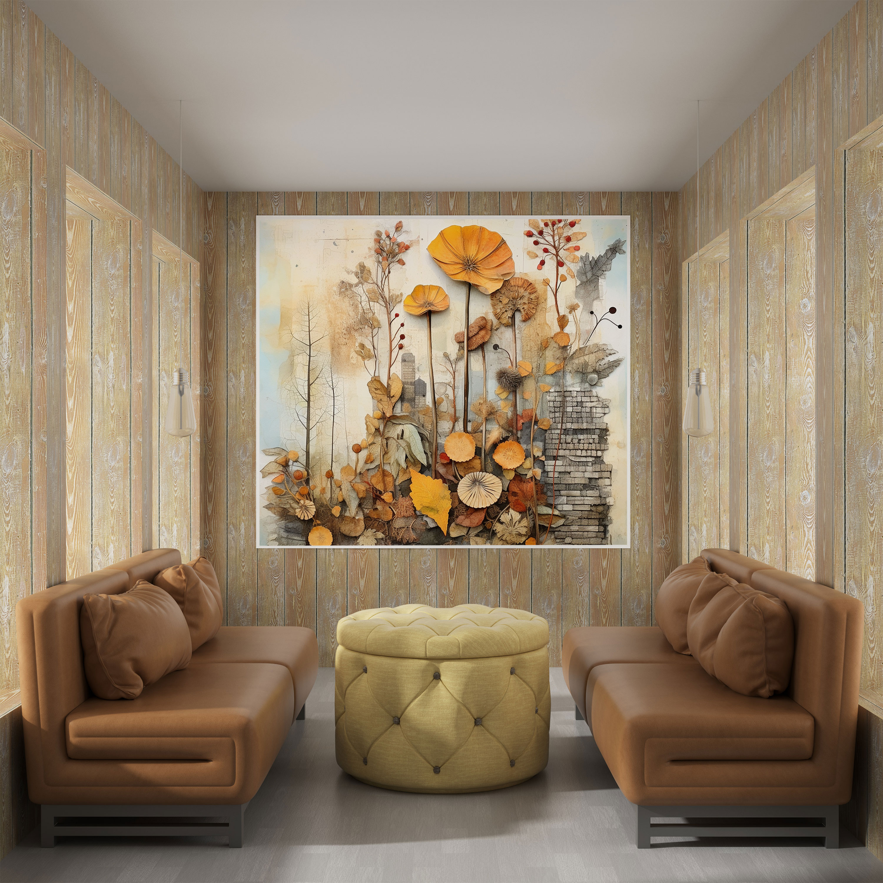 Autumn Wall Decoration - Contemporary Mixed Media Canvas Print - Autumn, Playfulness, Home Decoration, Canvas Print