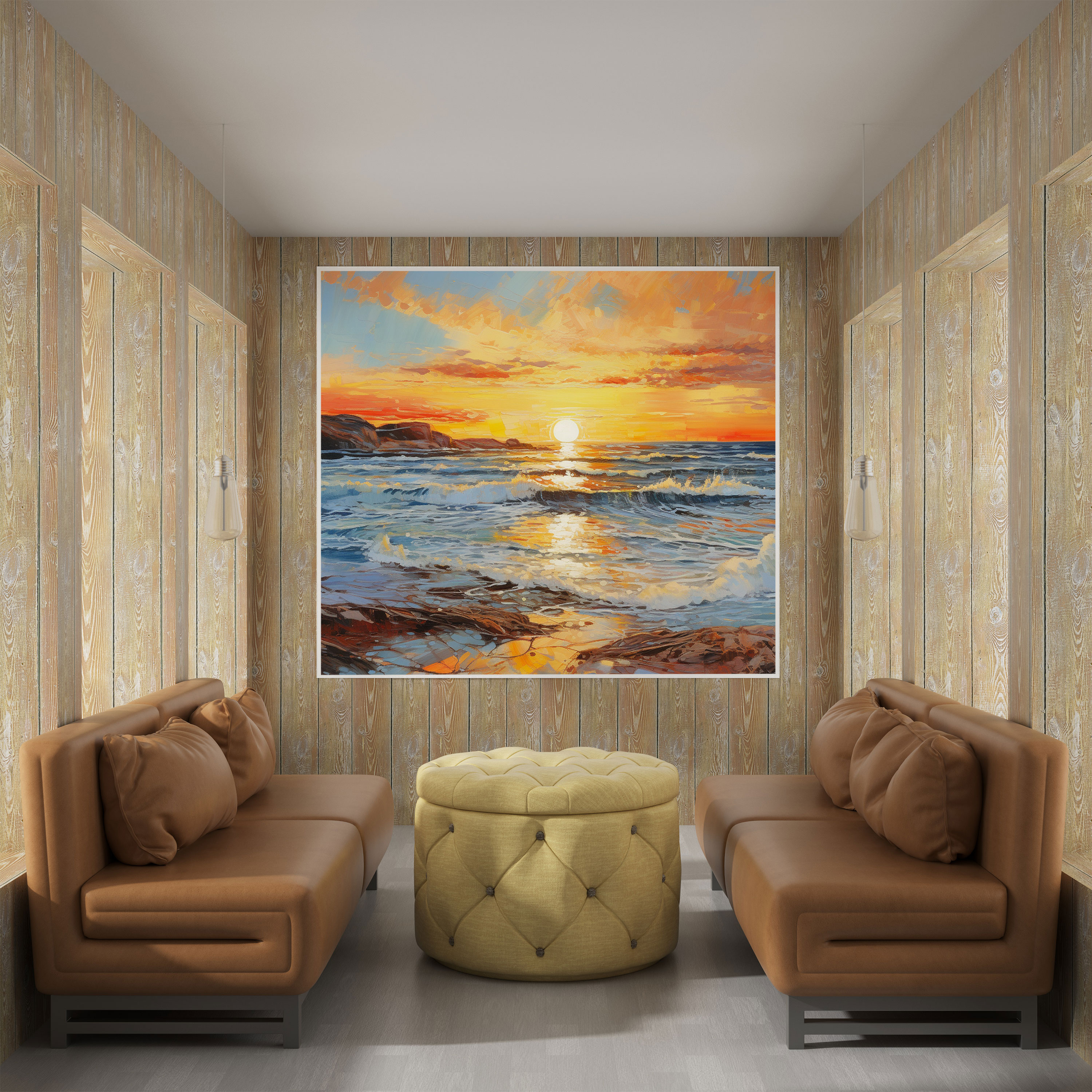 Autumn Canvas Print - Impressionist Coastal Seascape Wall Art - Autumn, Canvas Wall Art, Canvas, Impressionist