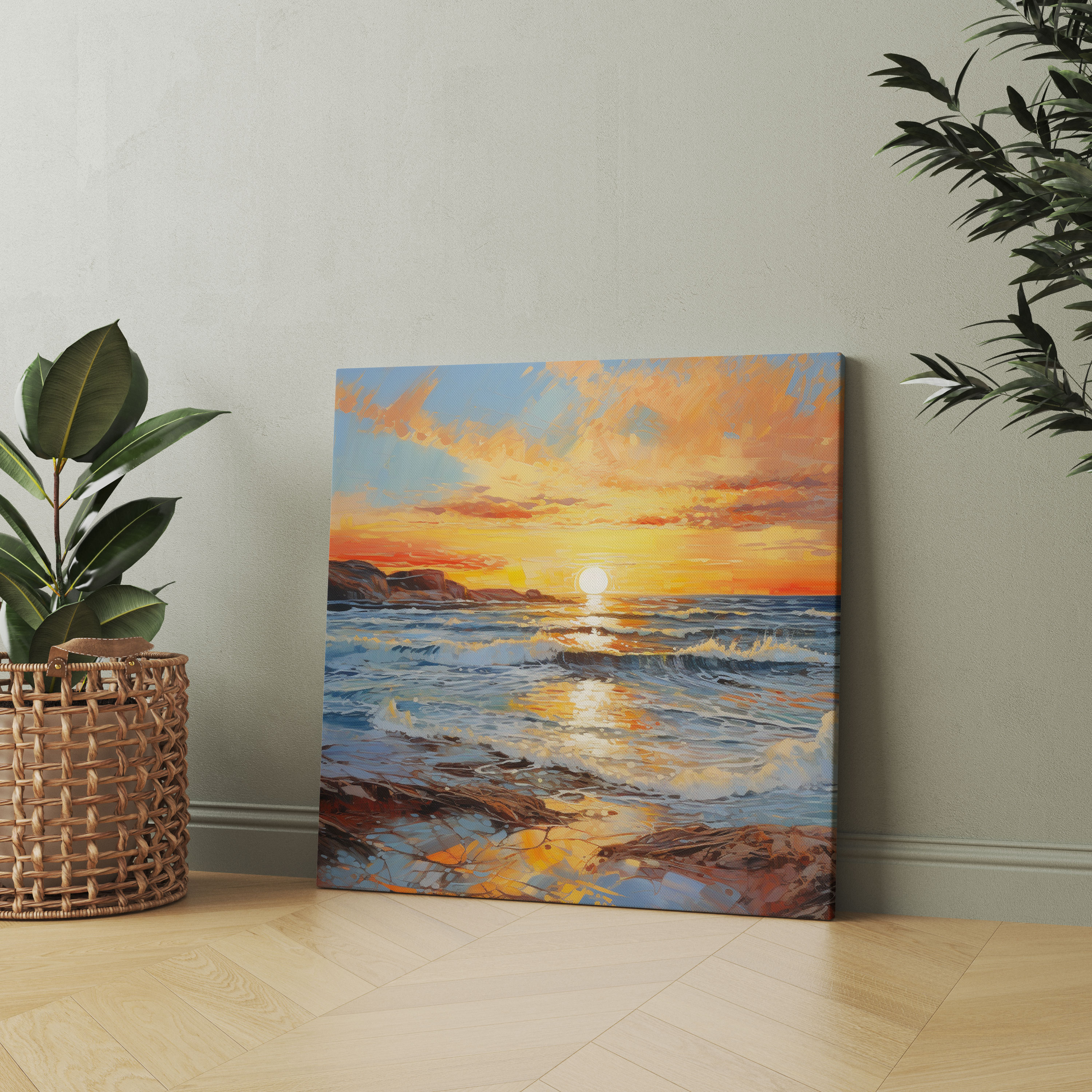 Autumn Canvas Print - Impressionist Coastal Seascape Wall Art - Autumn, Canvas Wall Art, Canvas, Impressionist