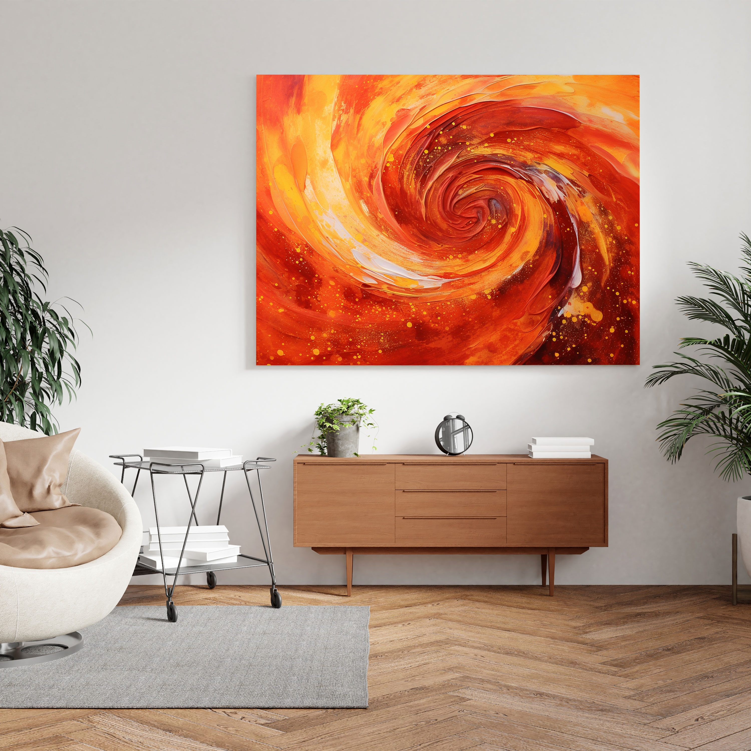 Autumn Wall Art - Abstract Acrylic Painting Canvas Print - Autumn, Swirling Hues, Wall Art, Canvas