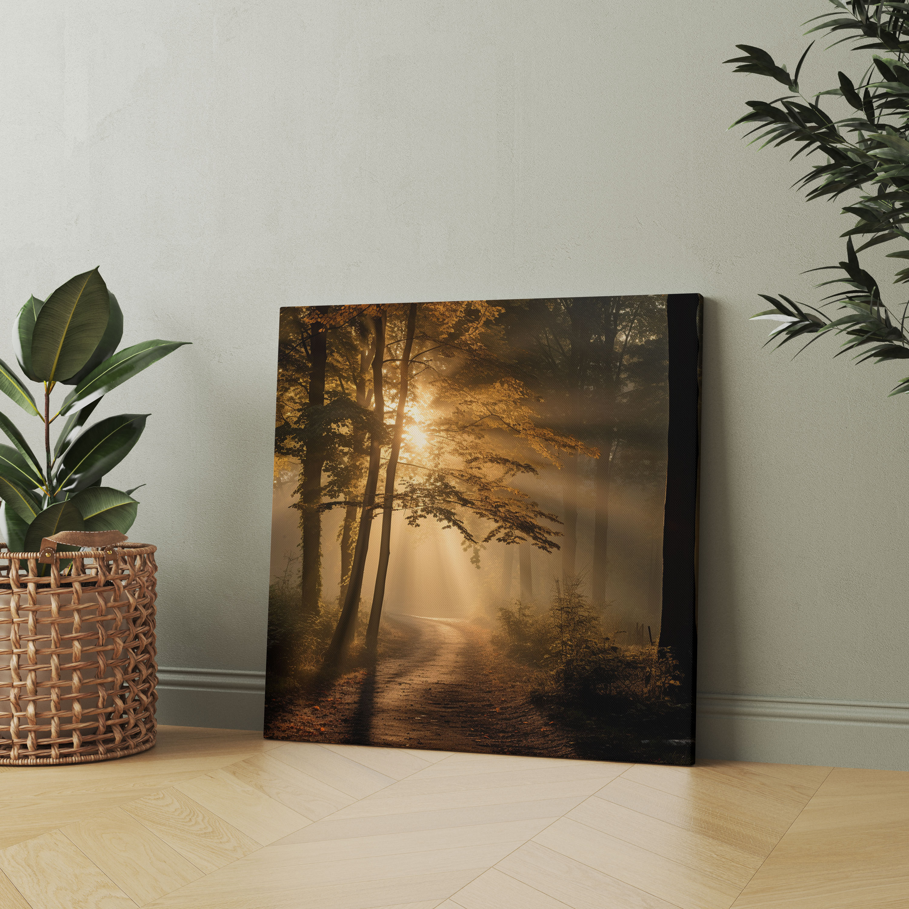 Autumn Canvas Print - Misty Forest Morning Wall Art - Autumn, Tranquility, Wall Art, Home Decoration