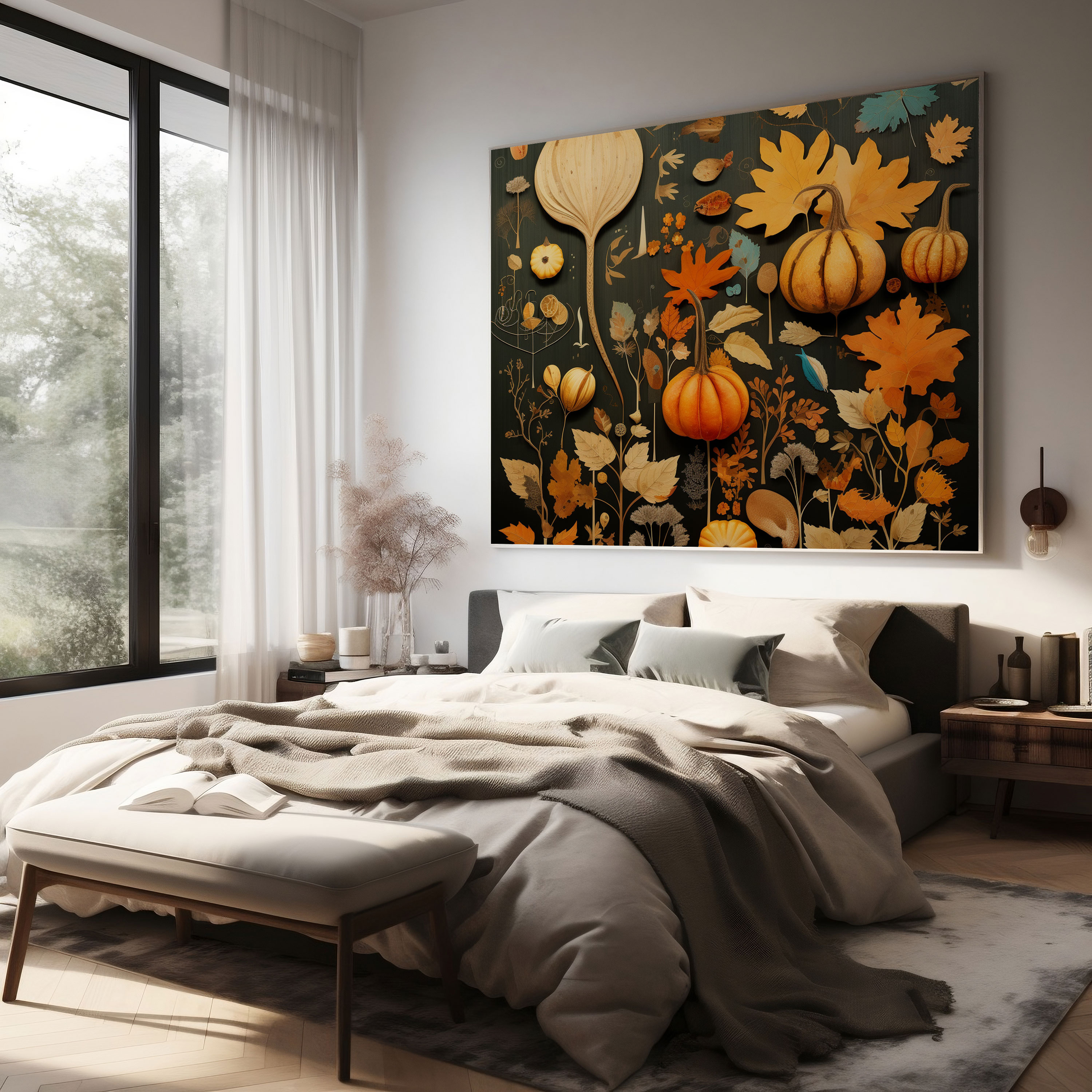 Masalsı Sonbahar Koleksiyonu Duvar Sanatı - Kanvas Tablo Sonbahar Temalı Masalsı Koleksiyon Sanat Eseri