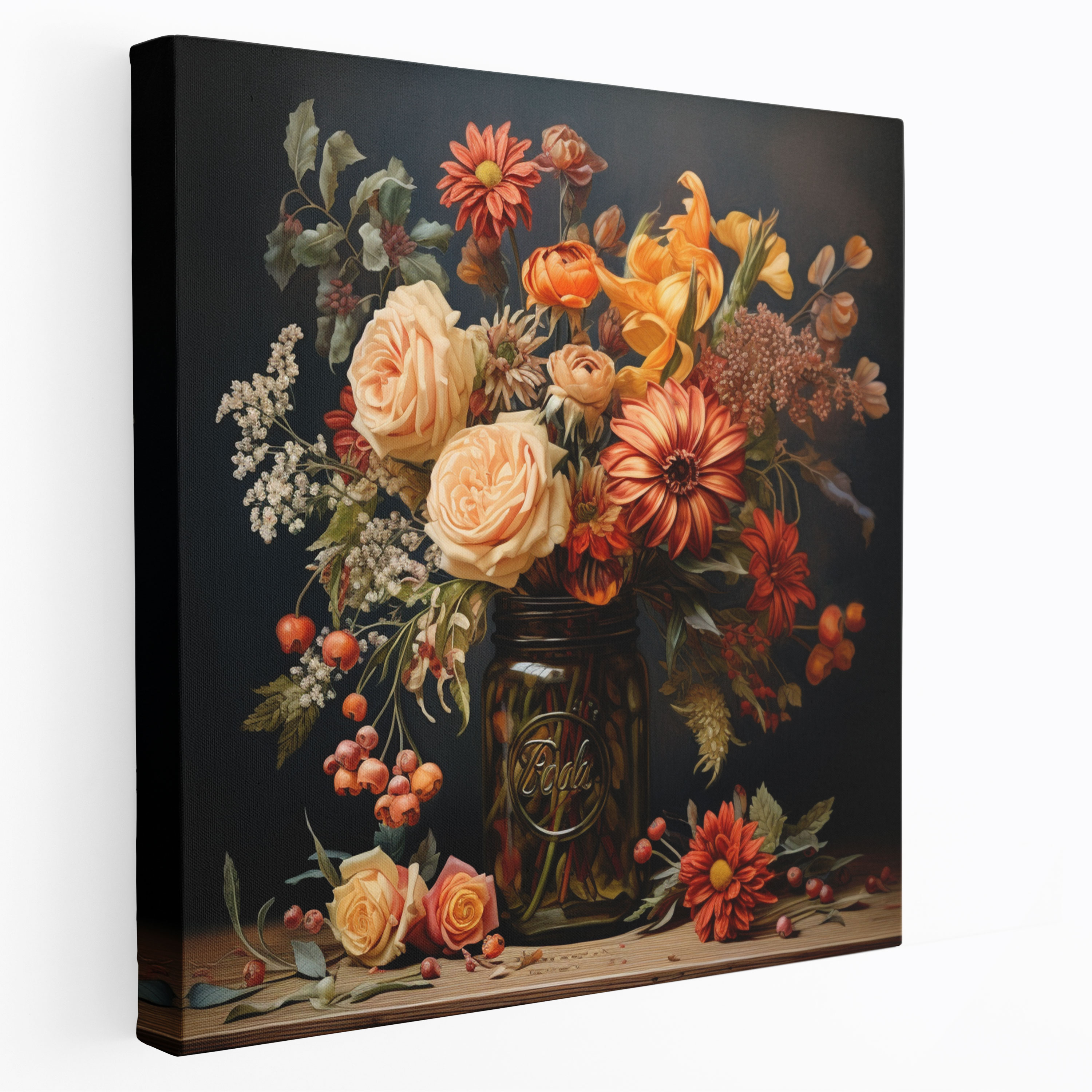 Vintage Autumn Flowers Wall Art - Autumn, Vintage-Style Artwork, Canvas, Canvas Wall Art