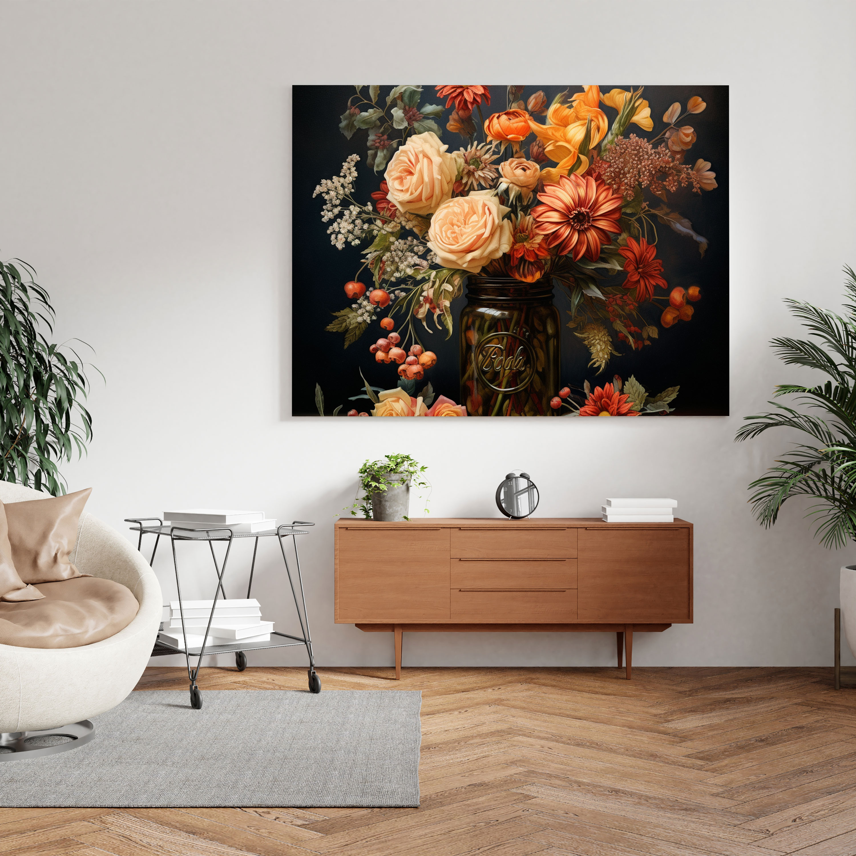 Vintage Autumn Flowers Wall Art - Autumn, Vintage-Style Artwork, Canvas, Canvas Wall Art