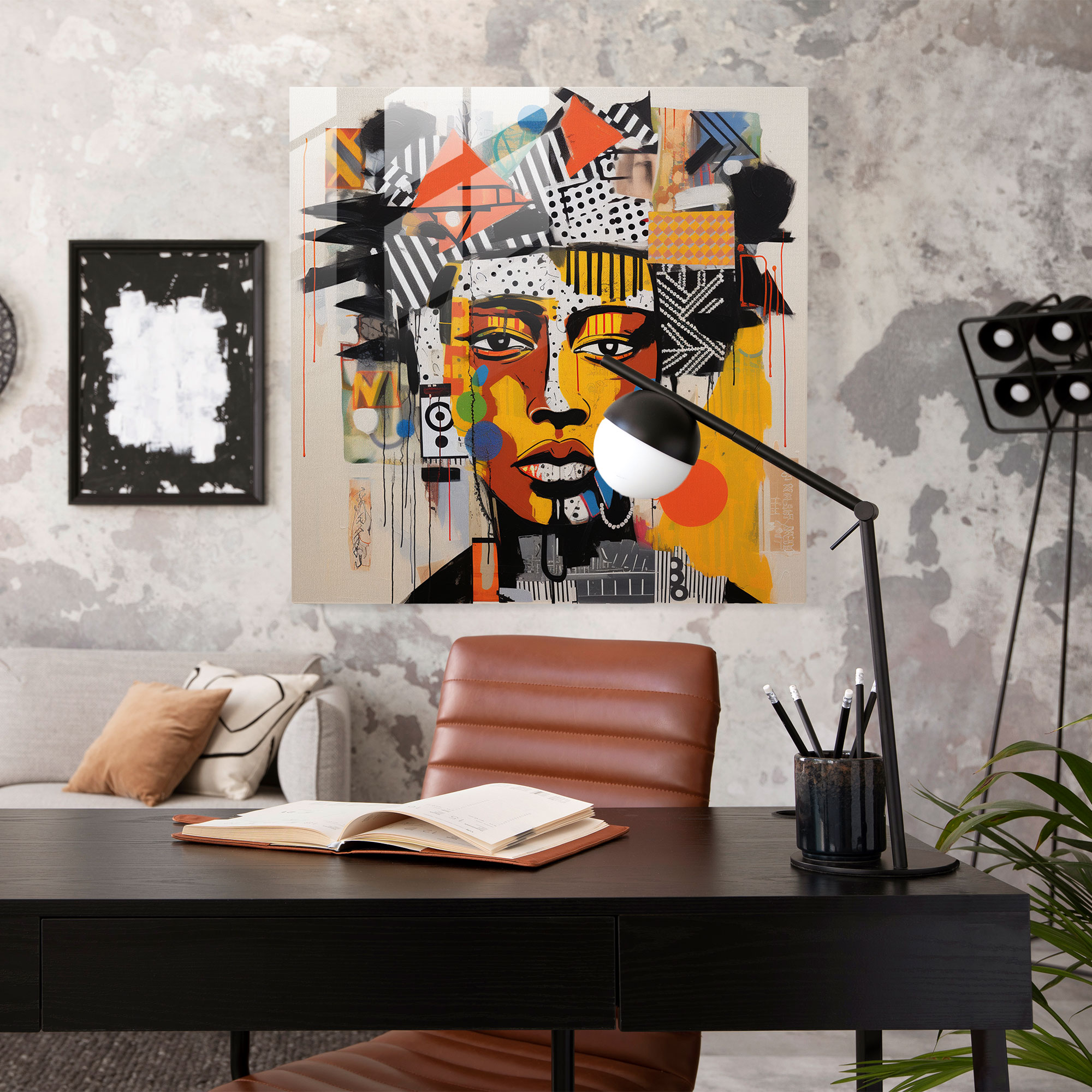 Graffiti Fusion Glass Print - Basquiat, Basquiat, Wall Decoration, Glass Wall Art