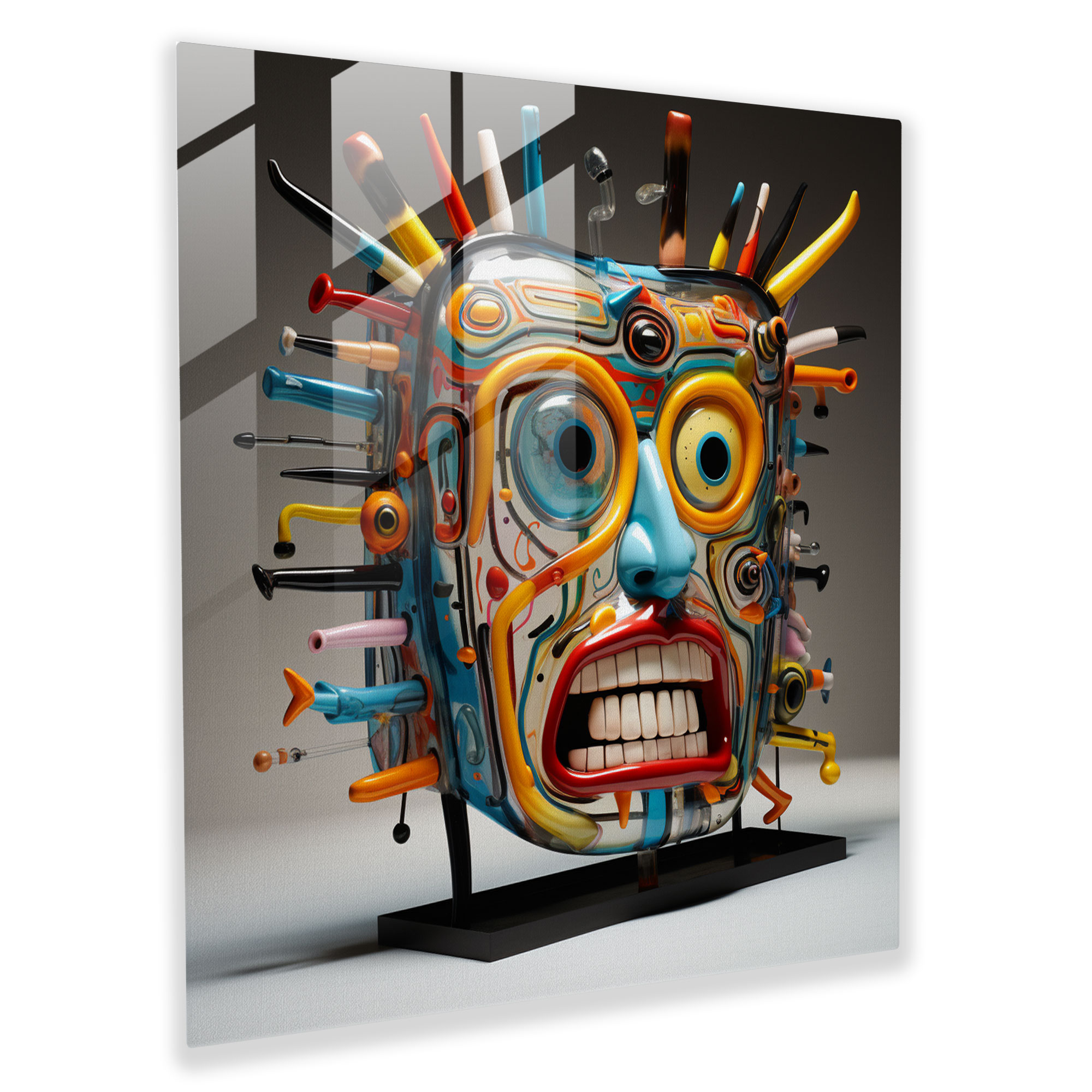 Whimsical Dreams Glass Print - Basquiat, Modern Art, Glass Print, Three-Dimensional Form