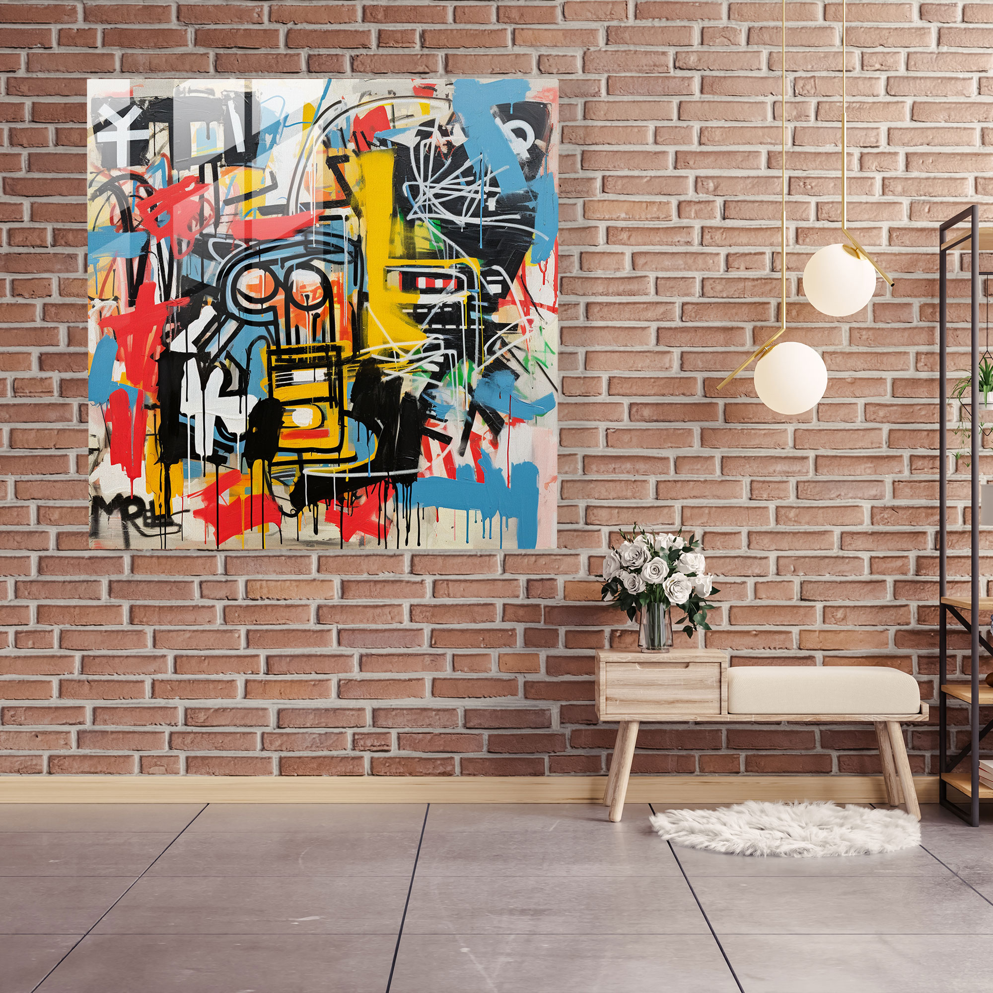 Basquiat Glass Wall Art - Basquiat, Glass Wall Art, Glass Art, Modern Art