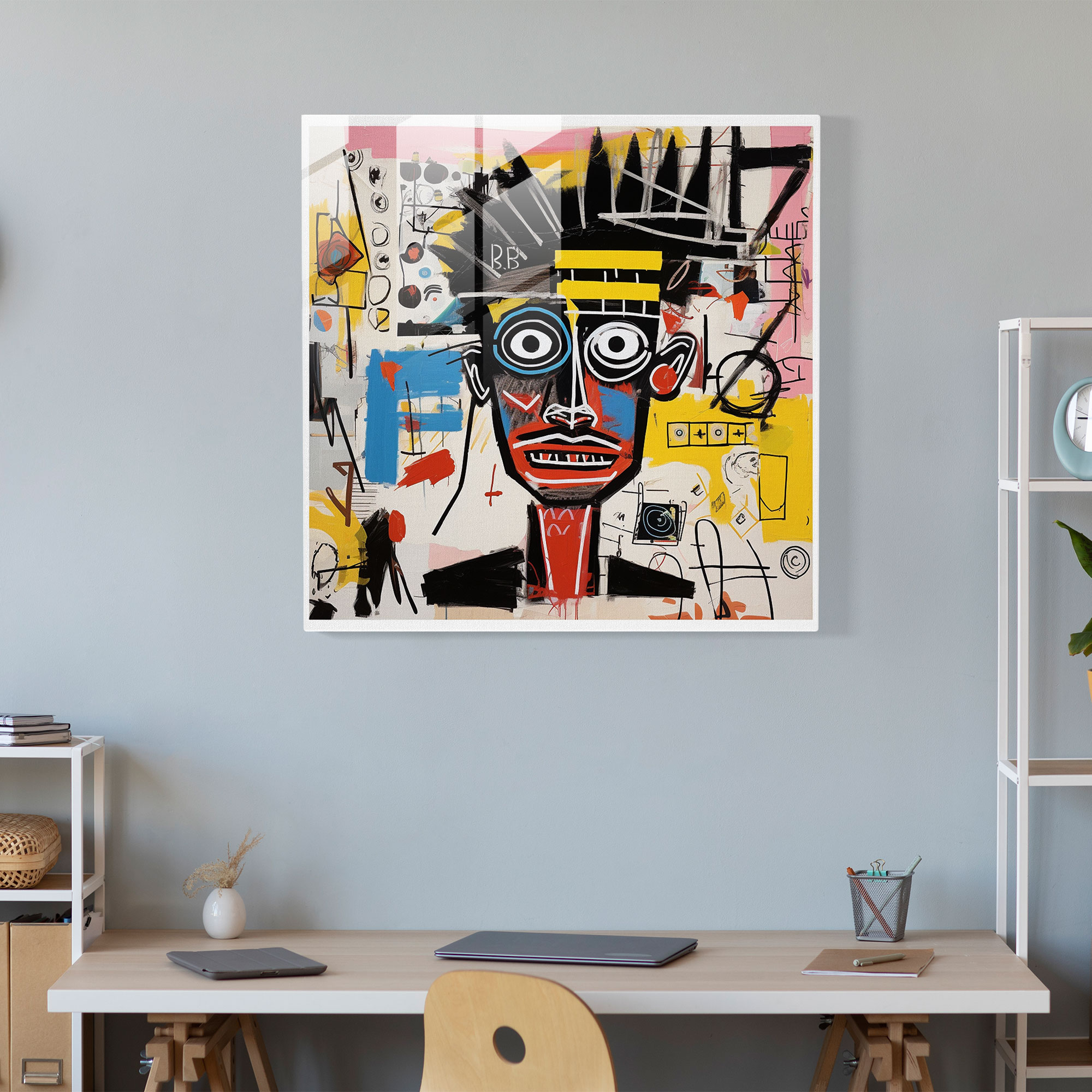 Basquiat Inspired Glass Collage - Basquiat, Basquiat, Motifs, Glass Art