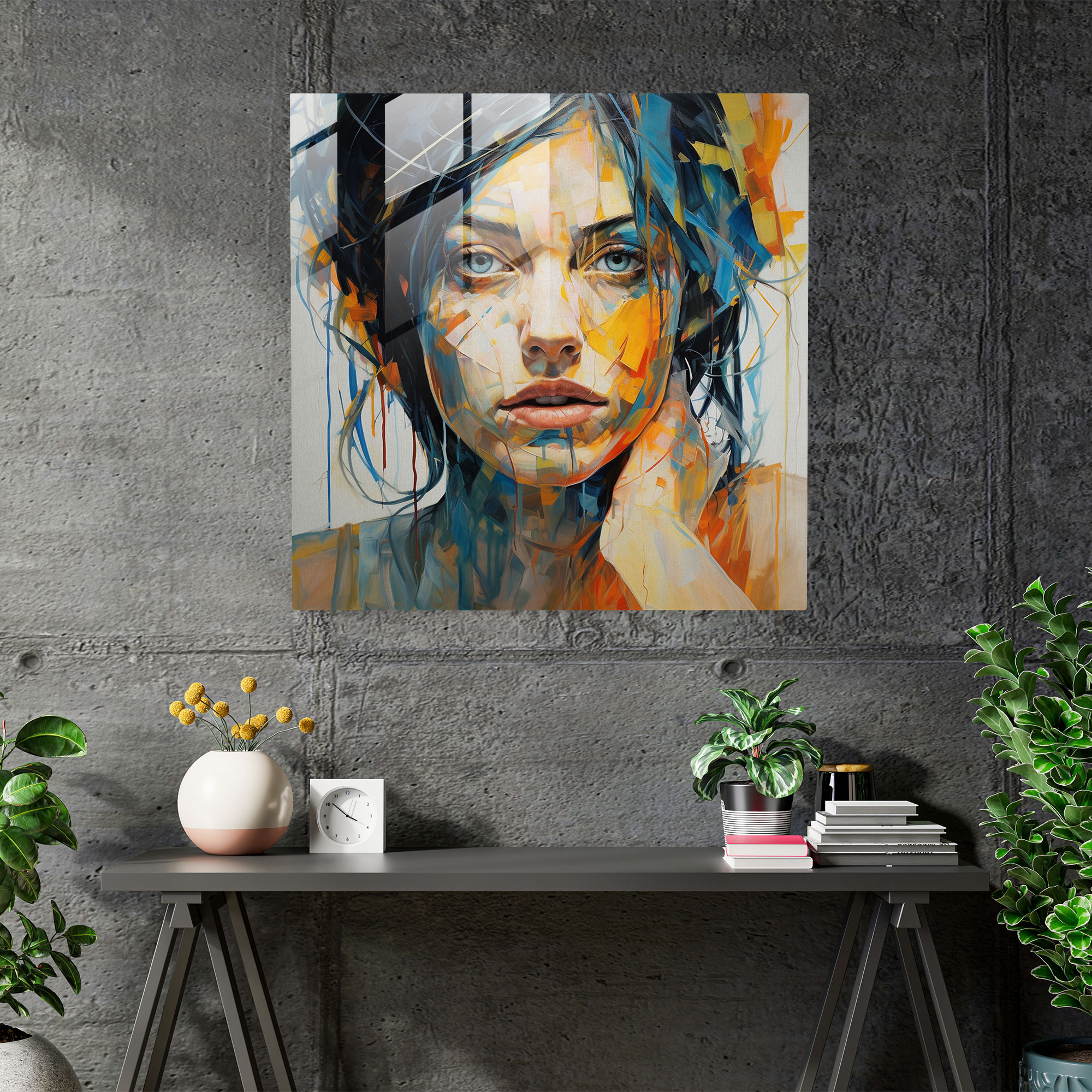 Basquiat Inspired Glass Portrait - Basquiat, Wall Decoration, Modern Art, Vibrant Colors