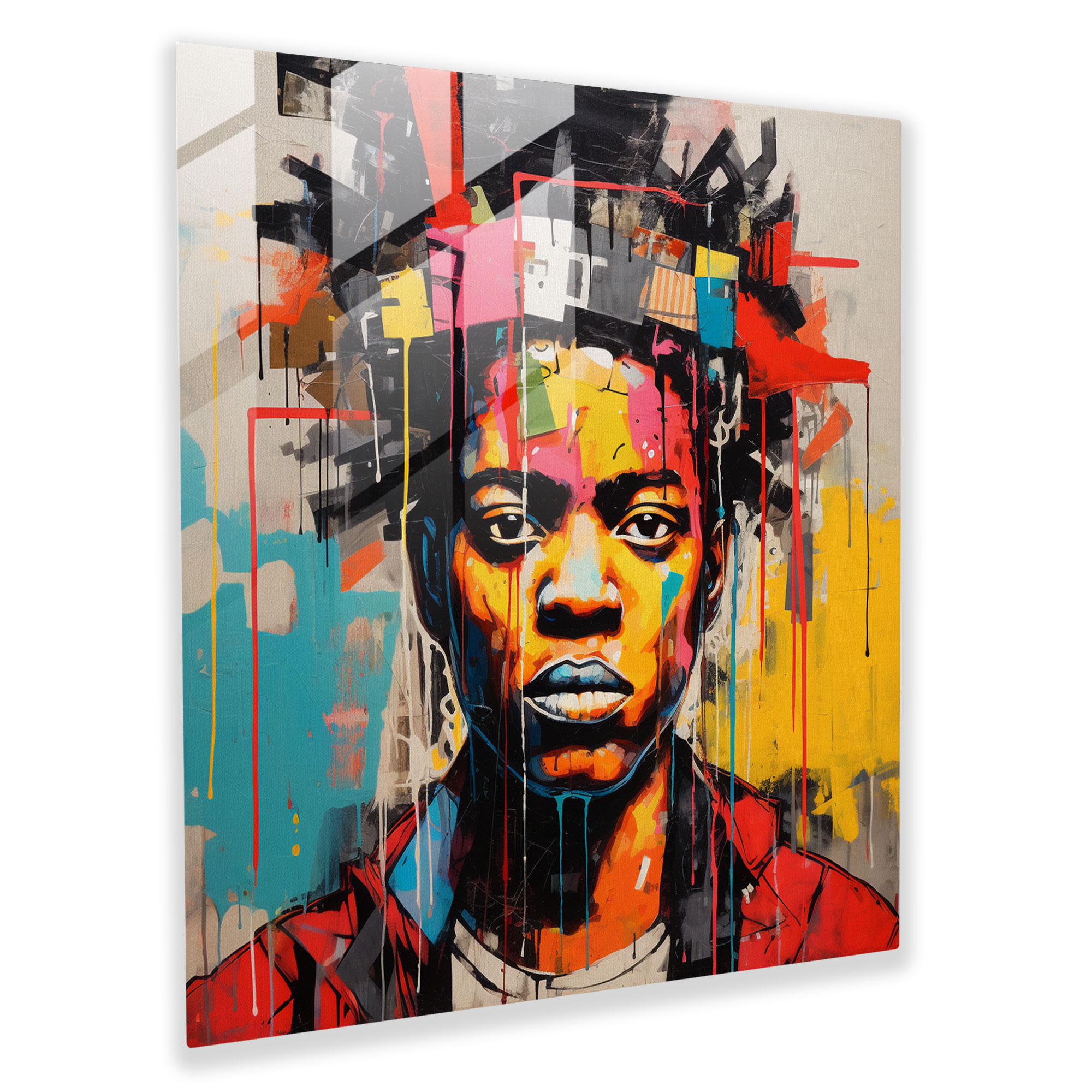 Basquiat Visions Glass Print - Basquiat, Wall Decoration, Glass Wall Art, Impactful