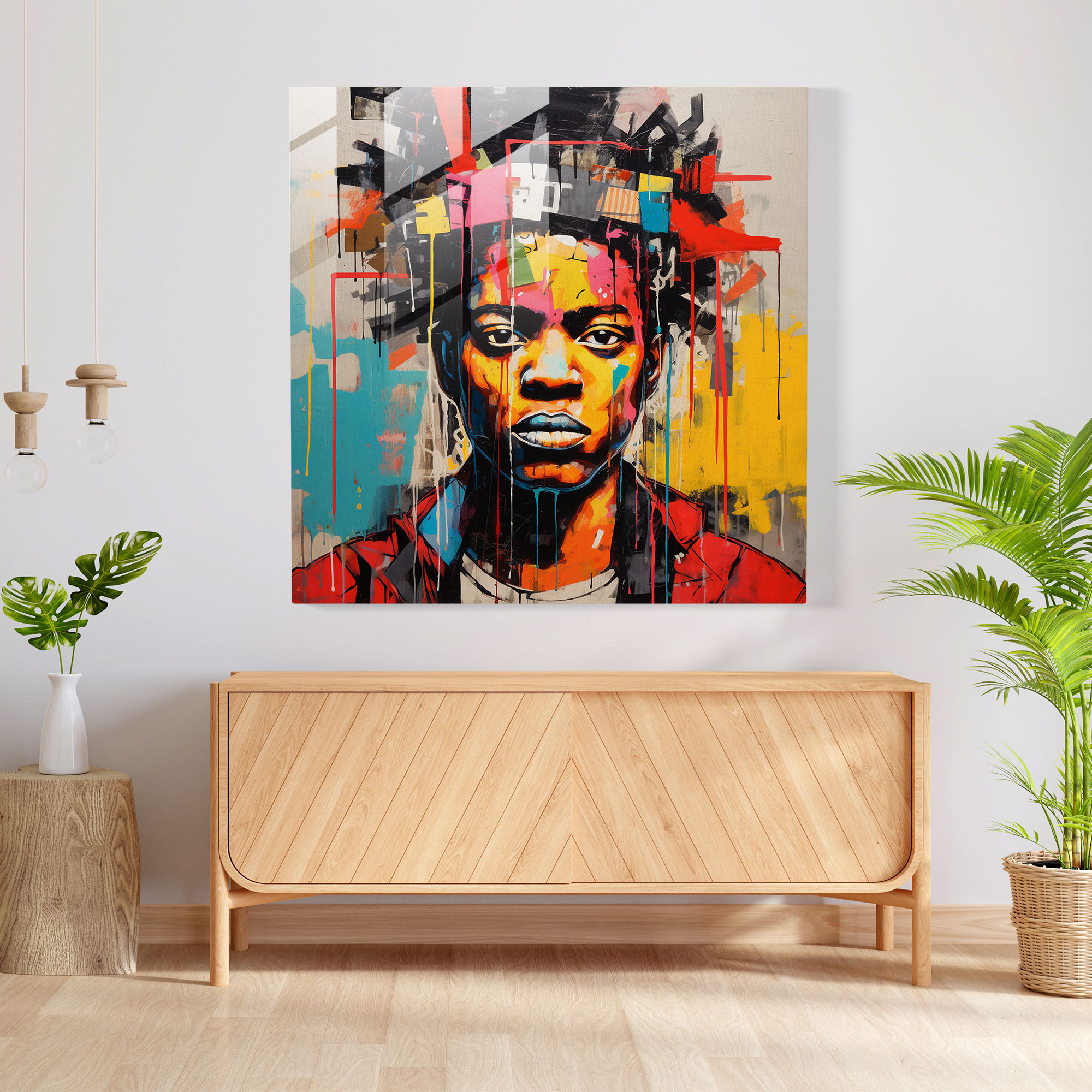 Basquiat Visions Glass Print - Basquiat, Wall Decoration, Glass Wall Art, Impactful