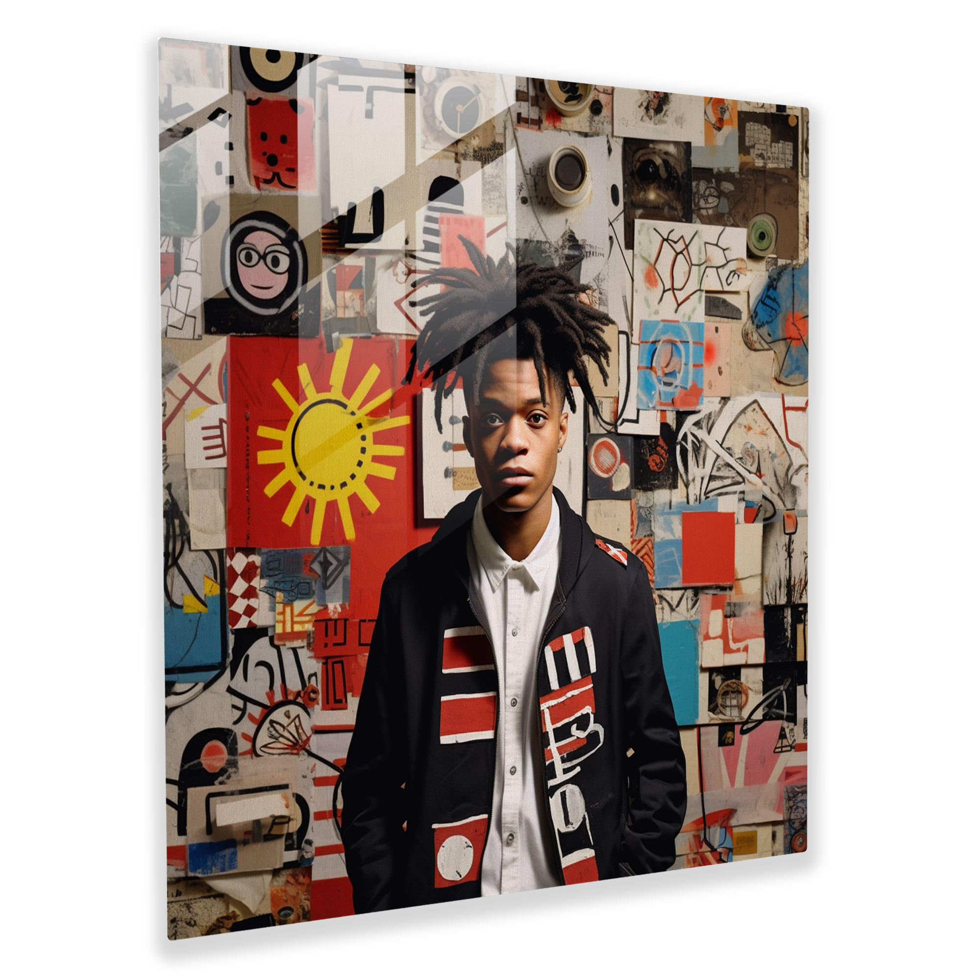Basquiat-Inspired Glass Print - Basquiat, Glass Art, Basquiat, Home Decoration