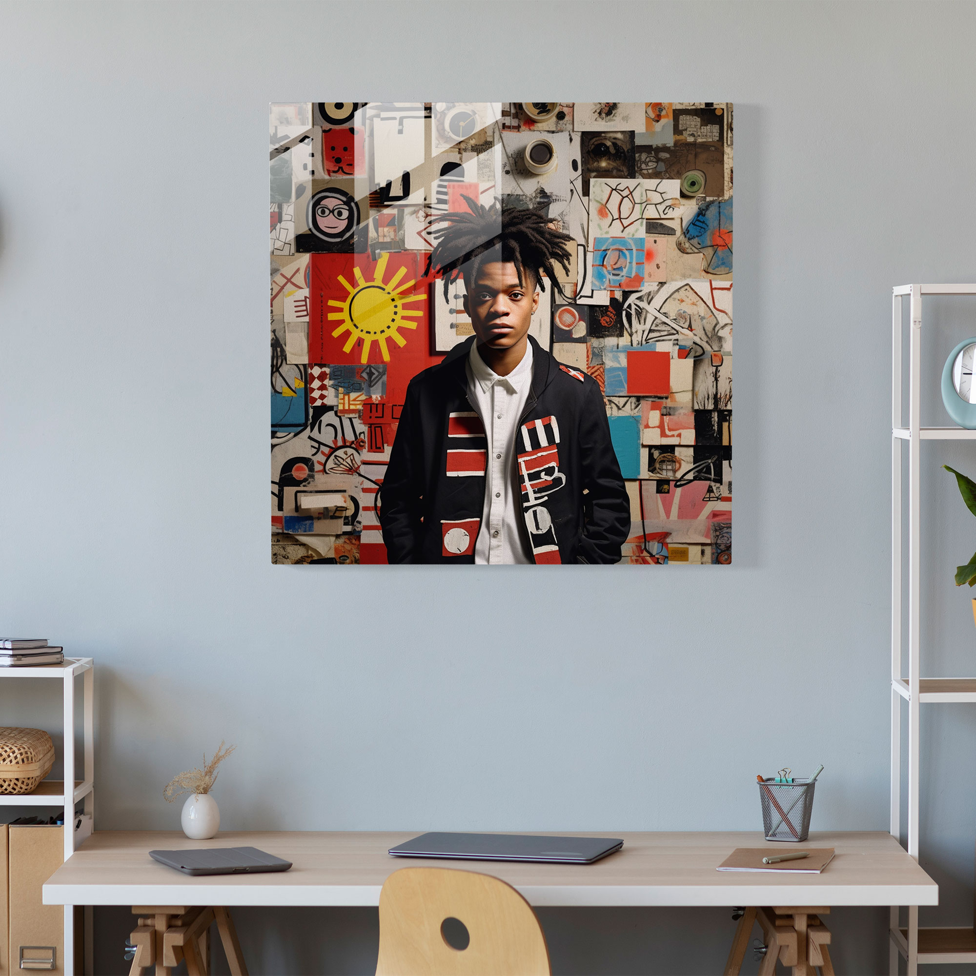 Basquiat-Inspired Glass Print - Basquiat, Glass Art, Basquiat, Home Decoration