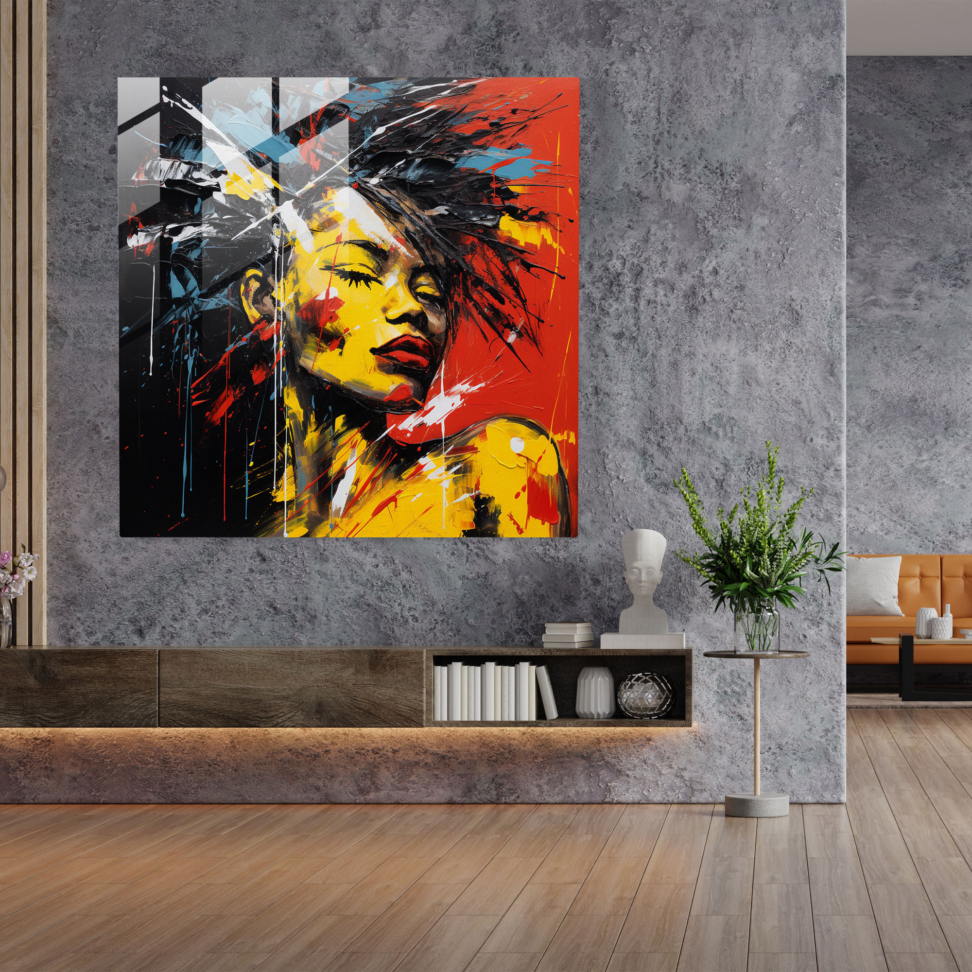 Basquiat Glass Print - Textured Brushstrokes - Basquiat, Glass Print, Modern Art, Movement