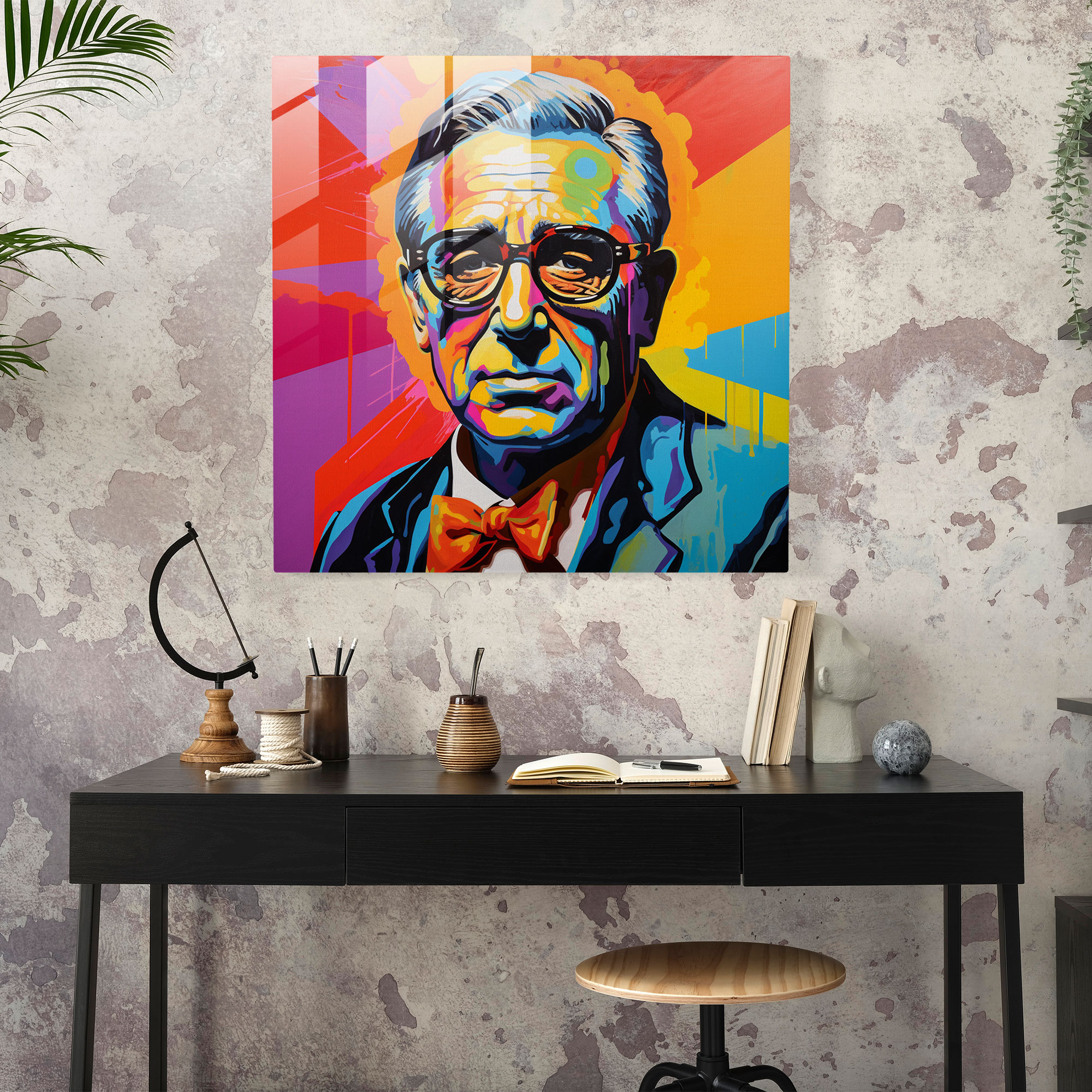 Basquiat Glass Print - Thought-Provoking Portrait - Basquiat, Wall Decoration, Pop Art, Basquiat