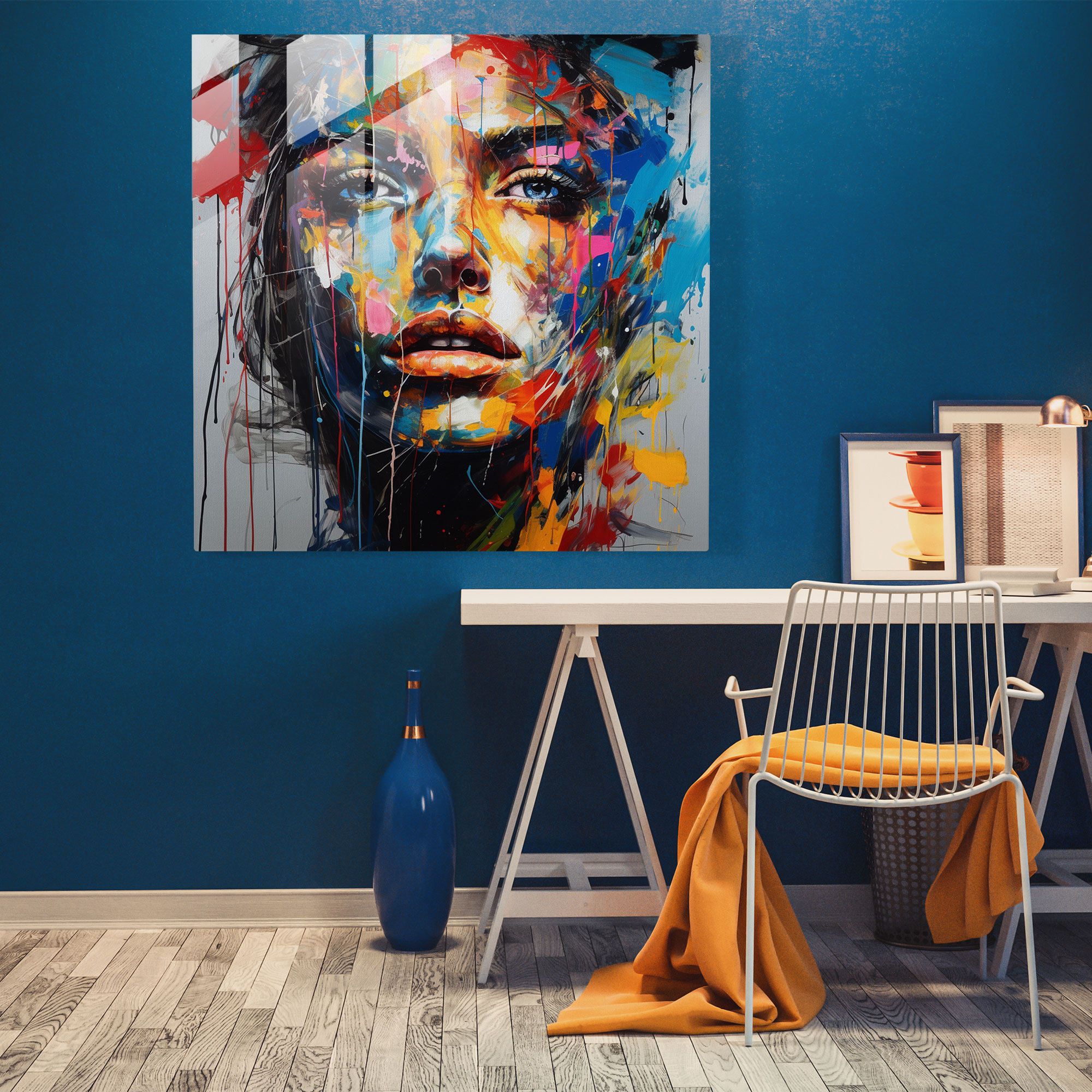 Basquiat Glass Print - Emotive Neo-Expressionism - Basquiat, Personal Emotions, Modern Art, Wall Decoration