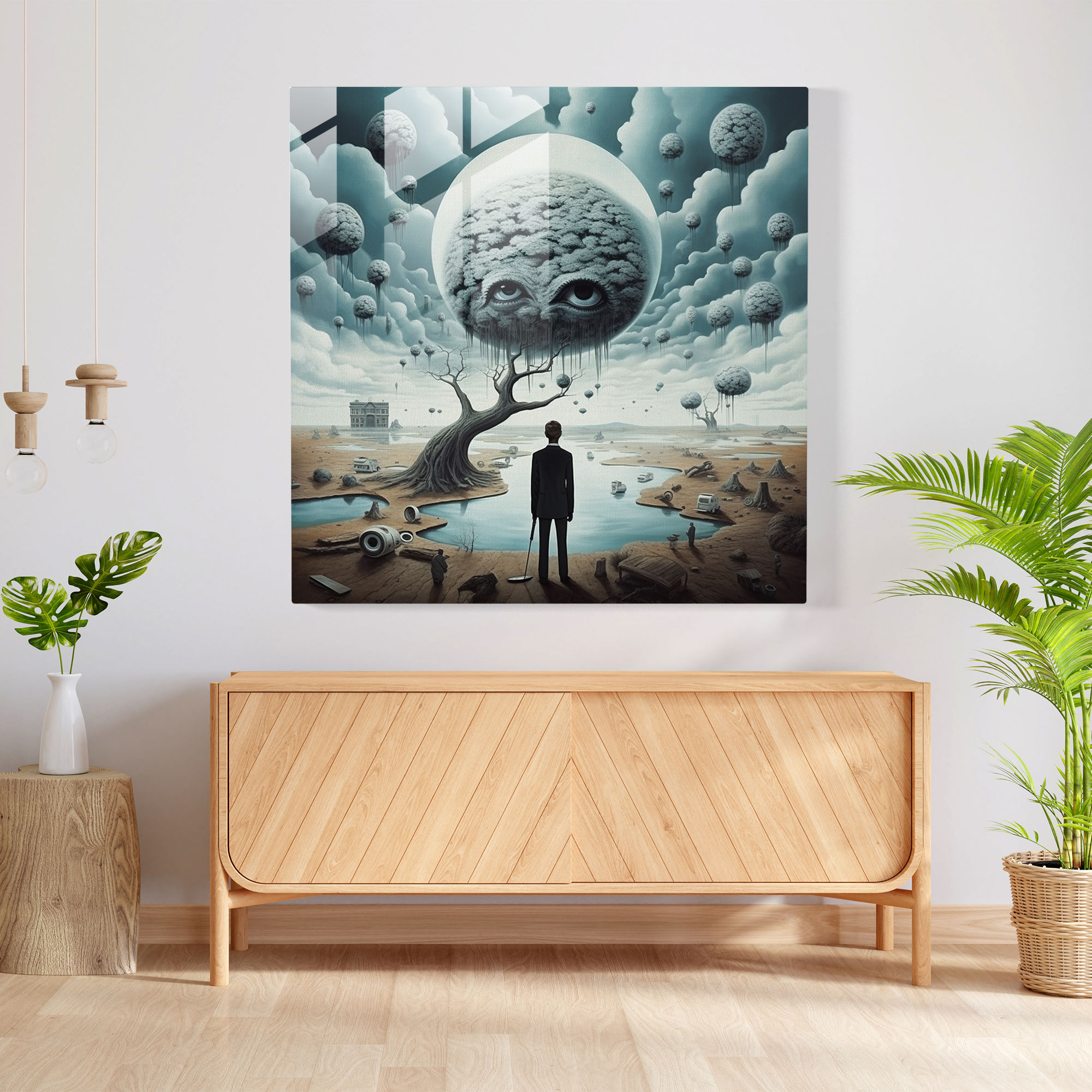 Basquiat Glass Print - Surreal Dreamland - Basquiat, Surrealism, Home Decoration, Dreamlike