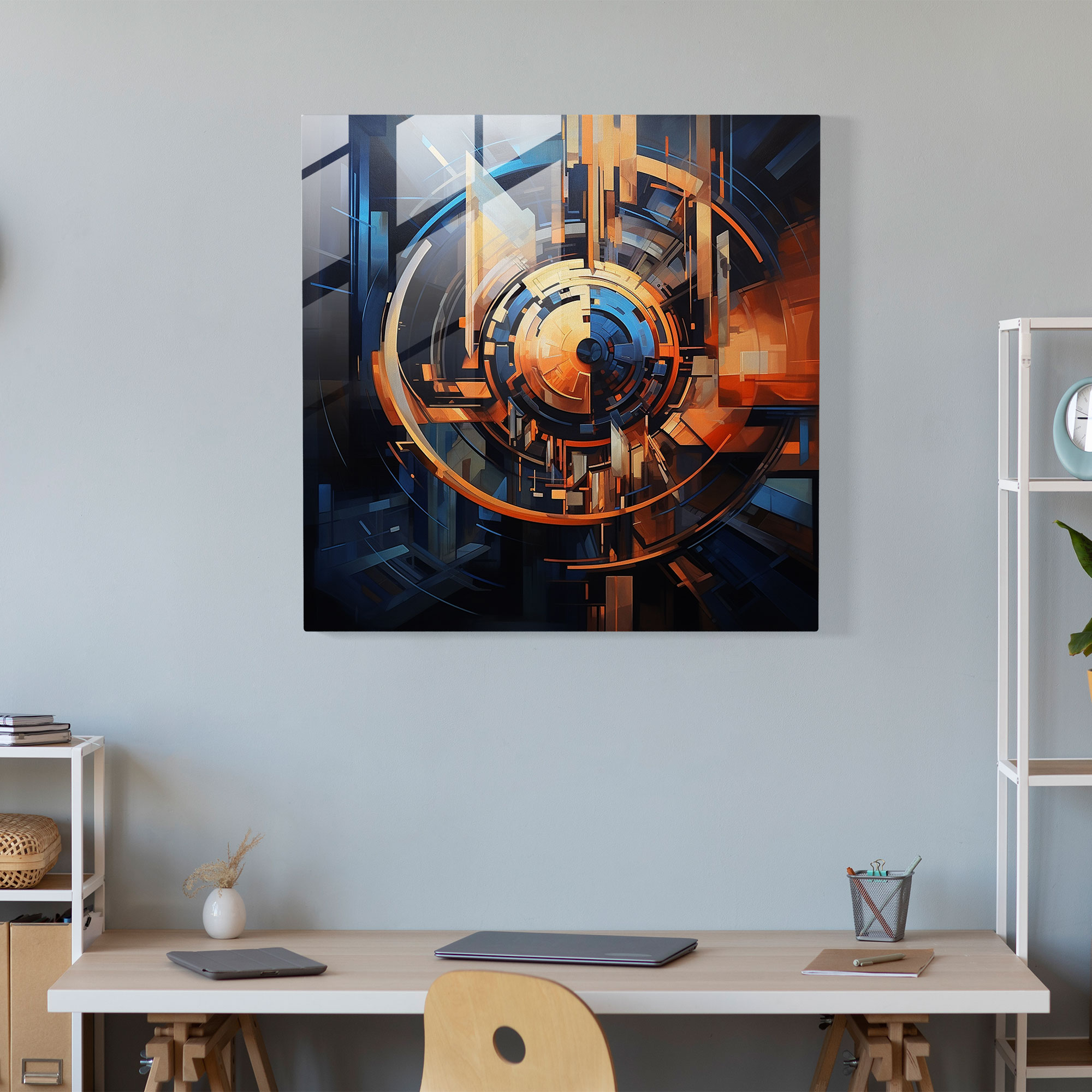 Basquiat Glass Print - Futuristic Vision - Basquiat, Basquiat, Glass Wall Art, Metallic Hues