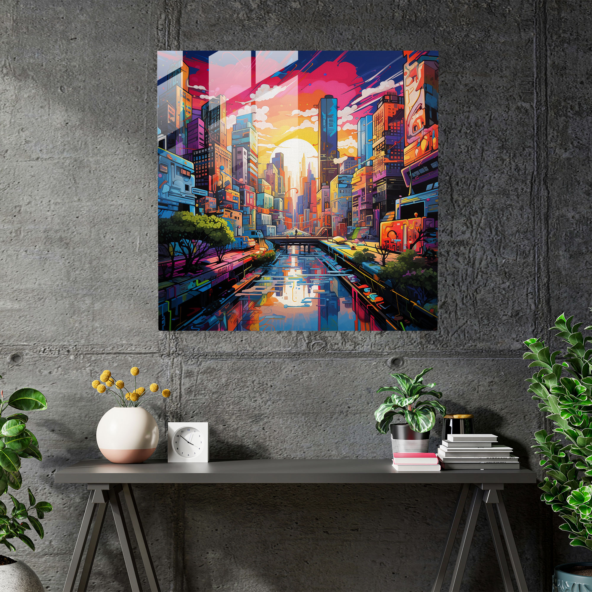 Urban Jungle Glass Wall Art - Basquiat, Graffiti-Style Art, Glass Art, Glass Print