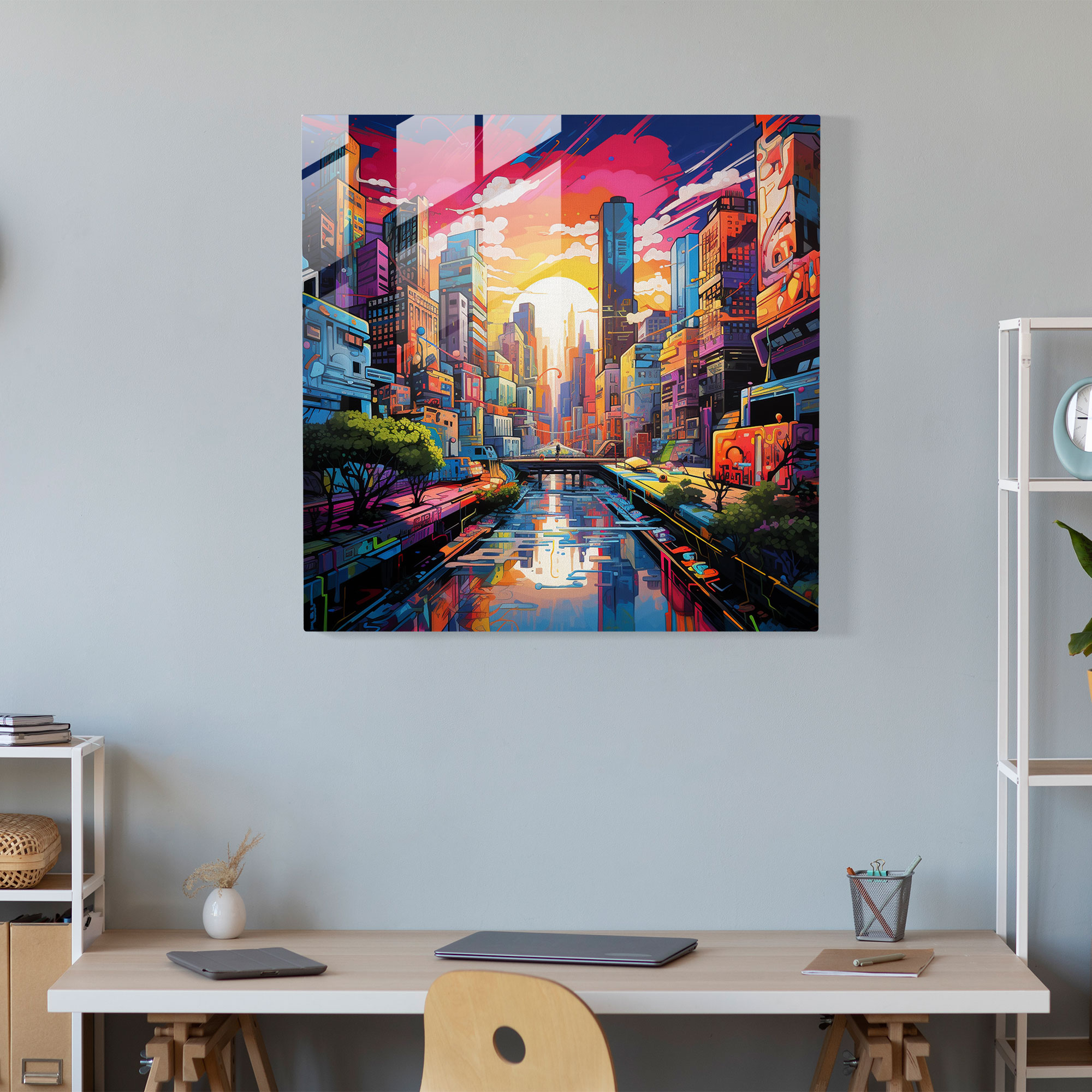 Urban Jungle Glass Wall Art - Basquiat, Graffiti-Style Art, Glass Art, Glass Print