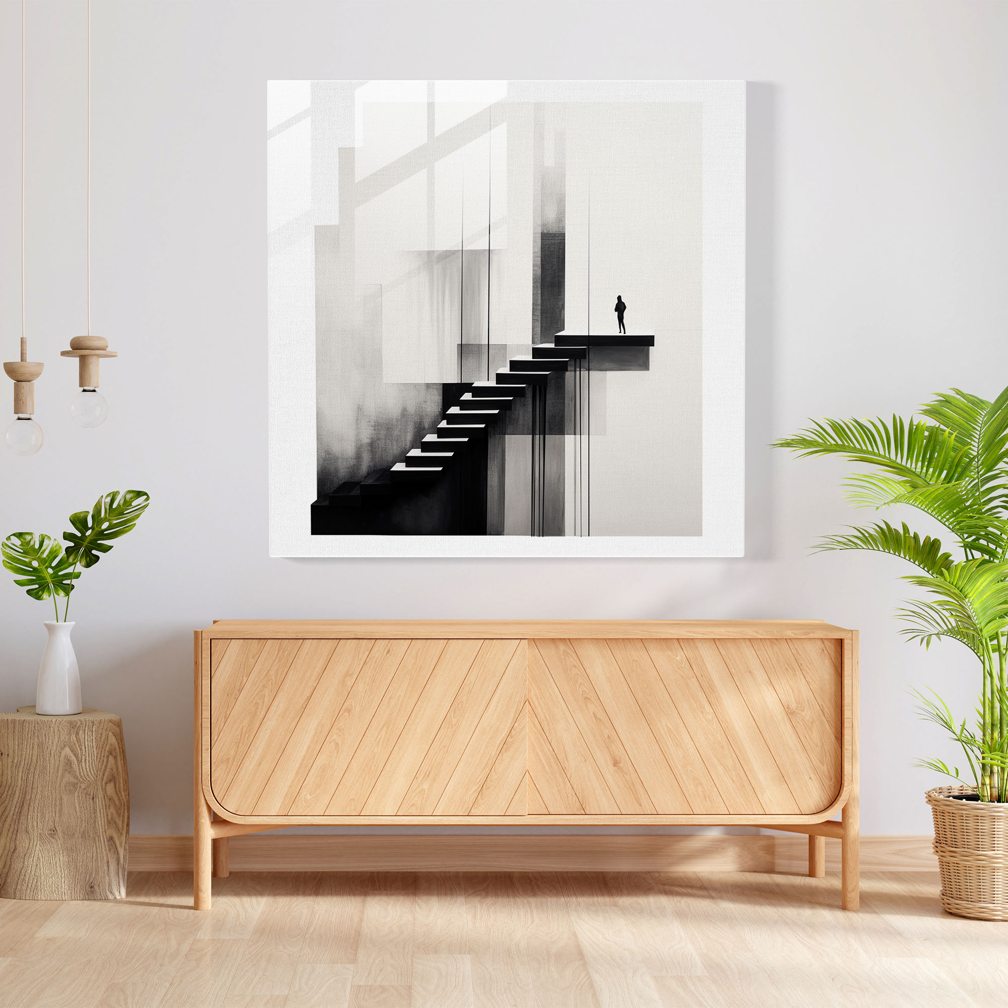 Mystic Monochrome Glass Print - Basquiat, Wall Decoration, Black And White, Glass Print