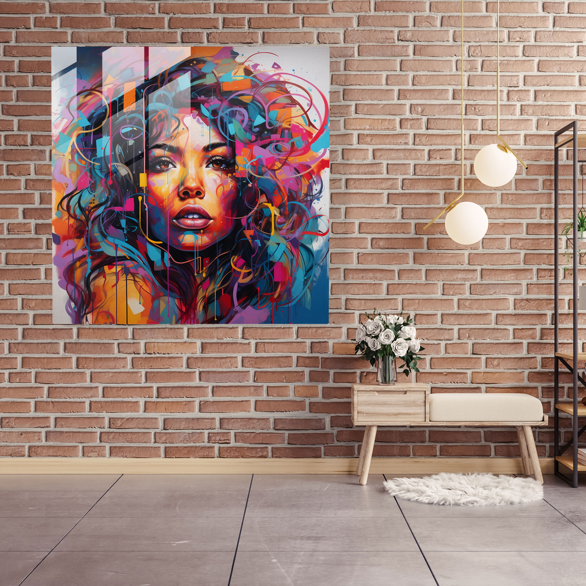 Graffiti King Glass Print - Basquiat, Glass Print, Vibrant Colors, Basquiat