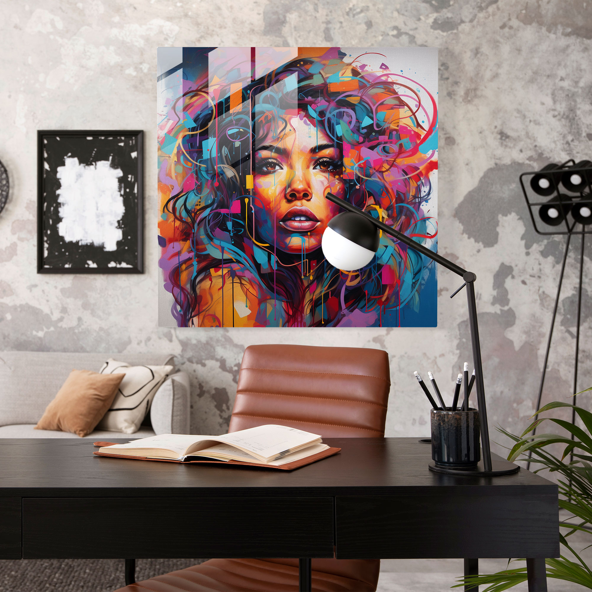 Graffiti King Glass Print - Basquiat, Glass Print, Vibrant Colors, Basquiat