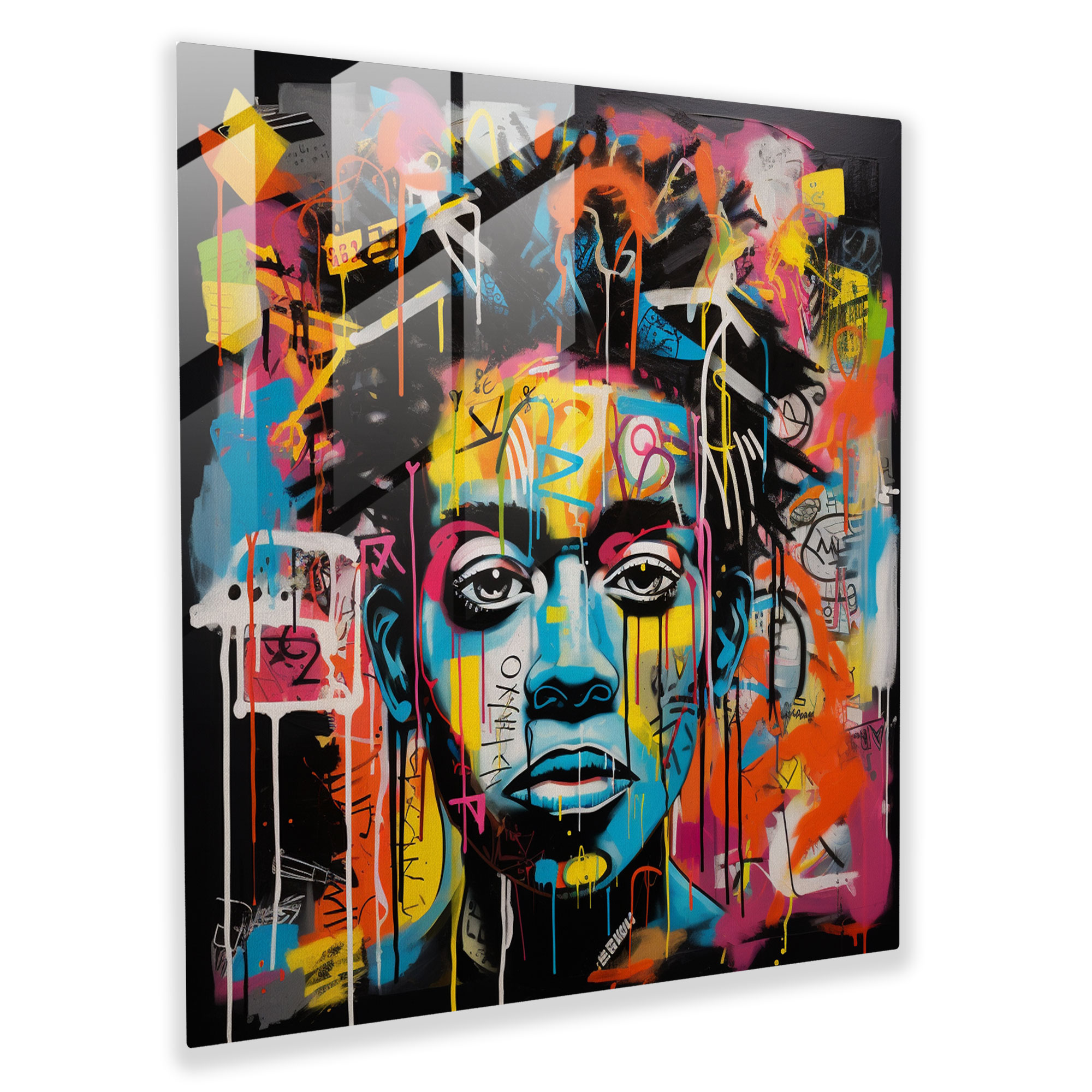 Street Visions Glass Wall Art - Basquiat, Glass Wall Art, Home Decoration, Wall Decoration