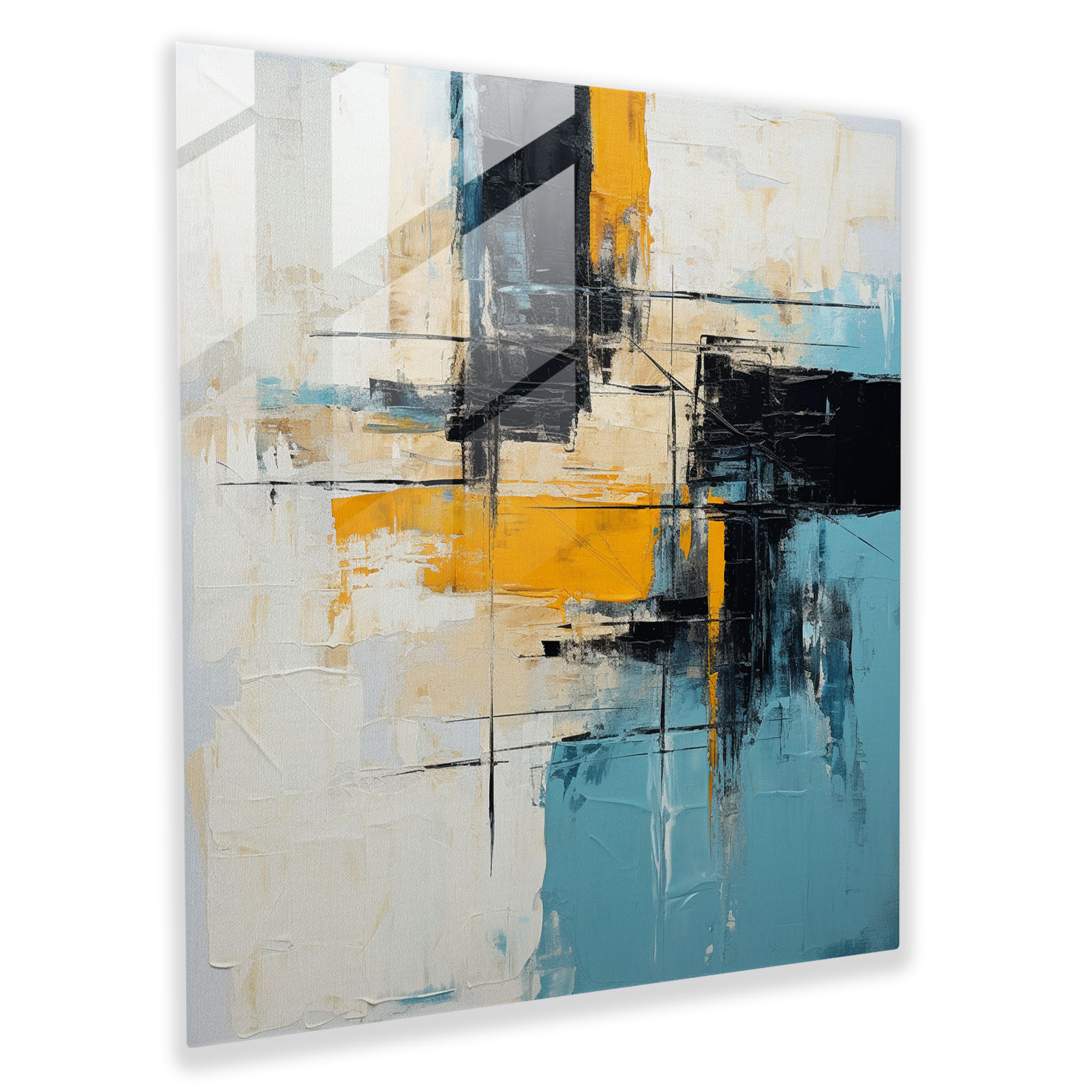 Abstract Fusion Glass Print - Basquiat, Wall Decoration, Glass Wall Art, Modern Art