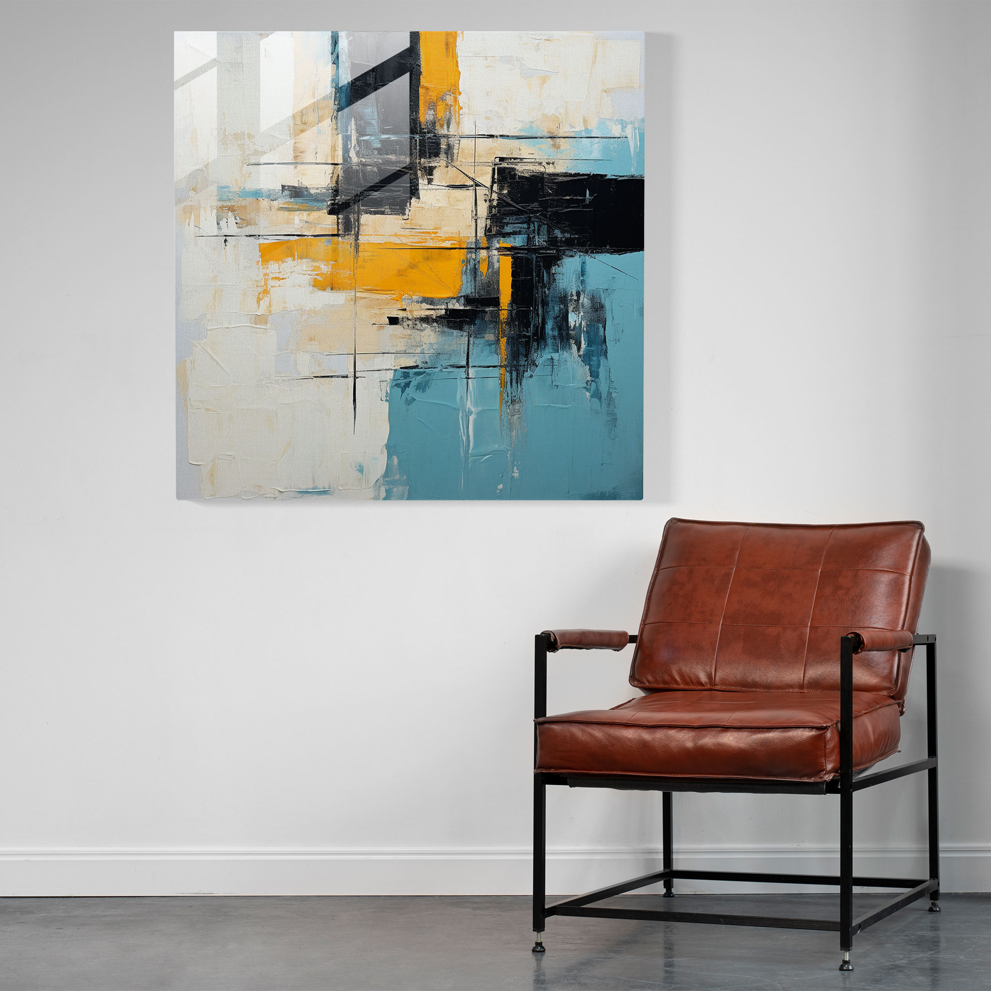 Abstract Fusion Glass Print - Basquiat, Wall Decoration, Glass Wall Art, Modern Art