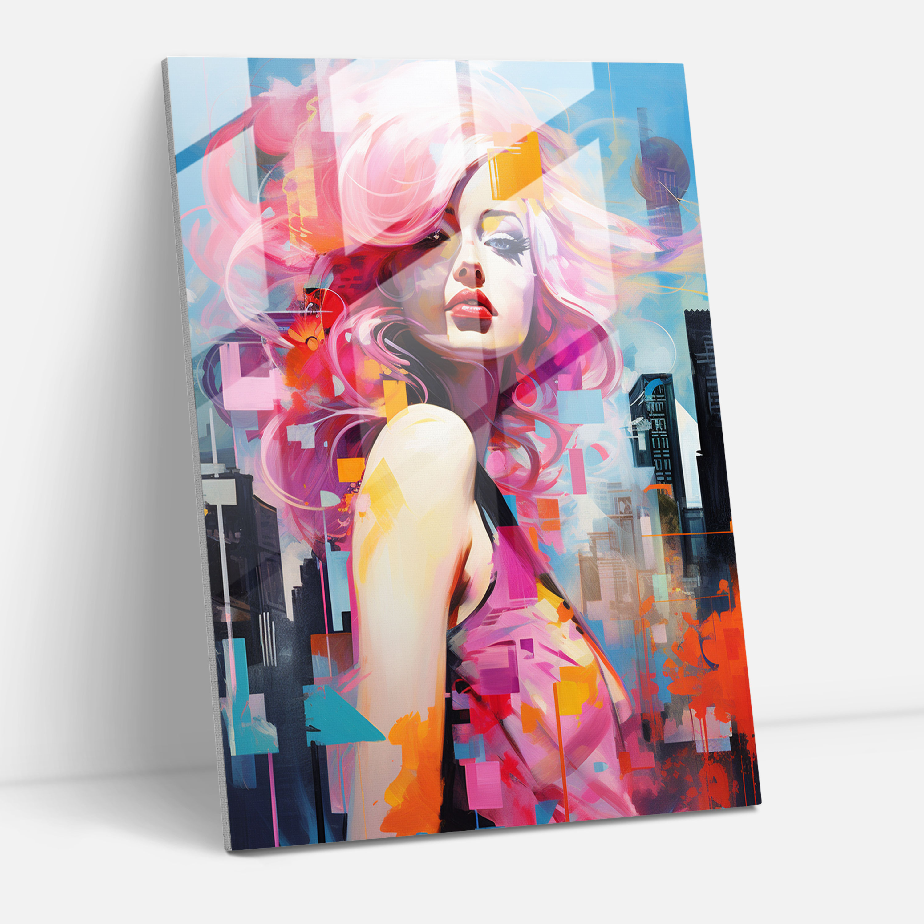 Barbie Glass Print - Futuristic Cityscape - Barbie, Wall Decoration, Cityscape, Glass Wall Art