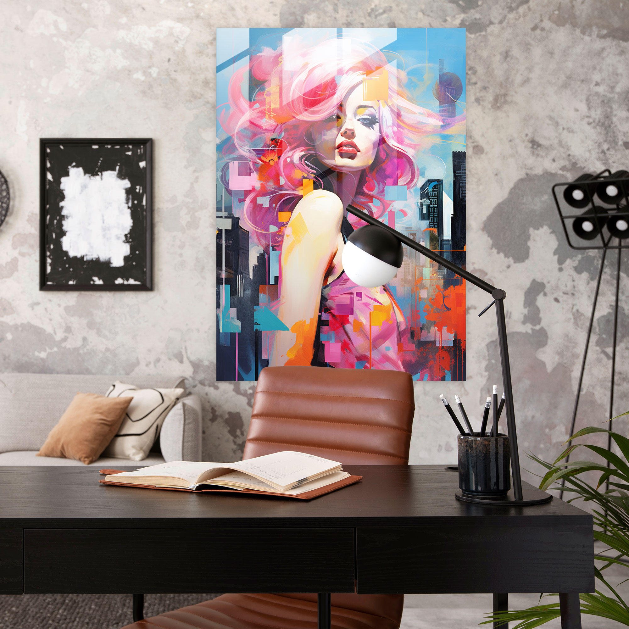 Barbie Glass Print - Futuristic Cityscape - Barbie, Wall Decoration, Cityscape, Glass Wall Art