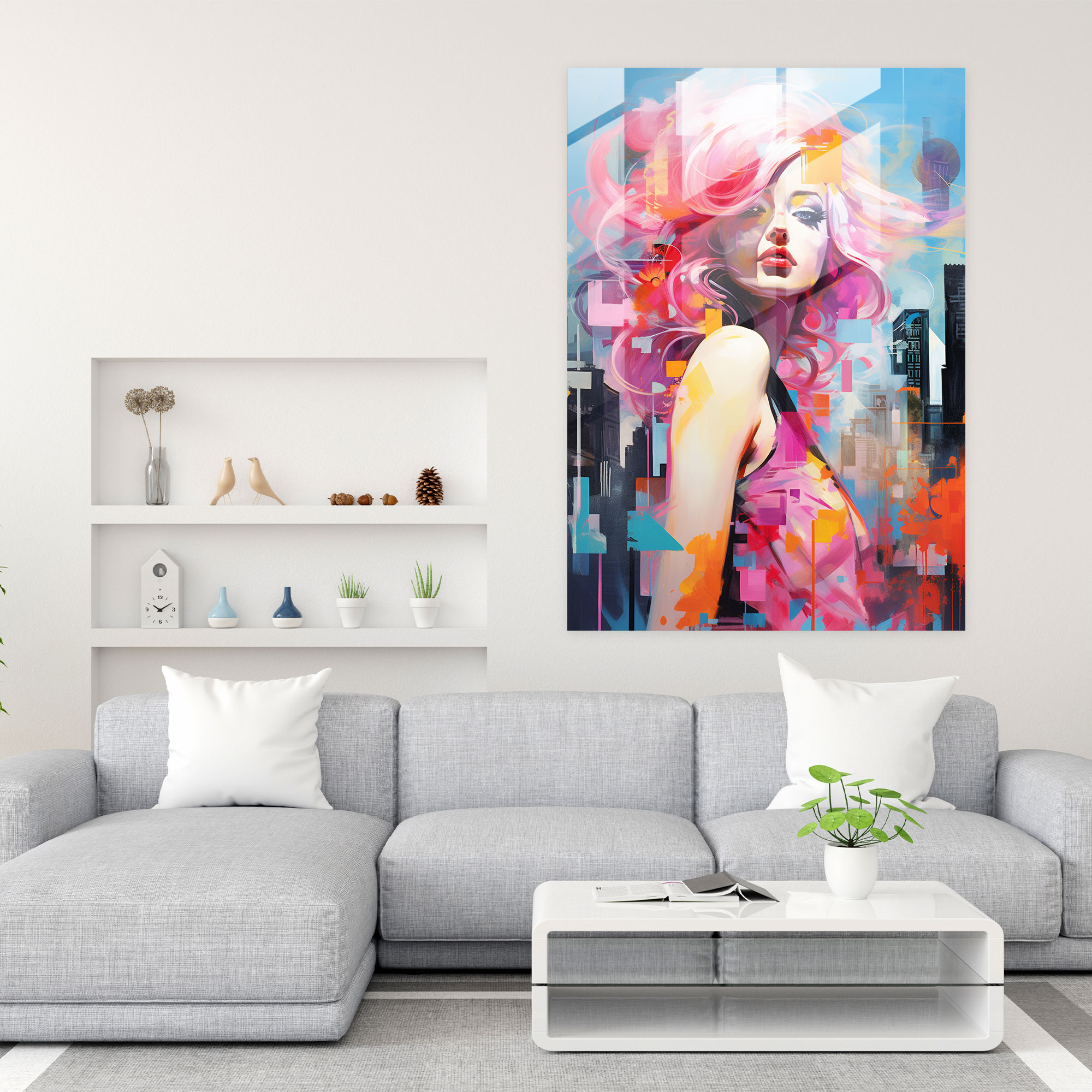 Barbie Glass Print - Futuristic Cityscape - Barbie, Wall Decoration, Cityscape, Glass Wall Art