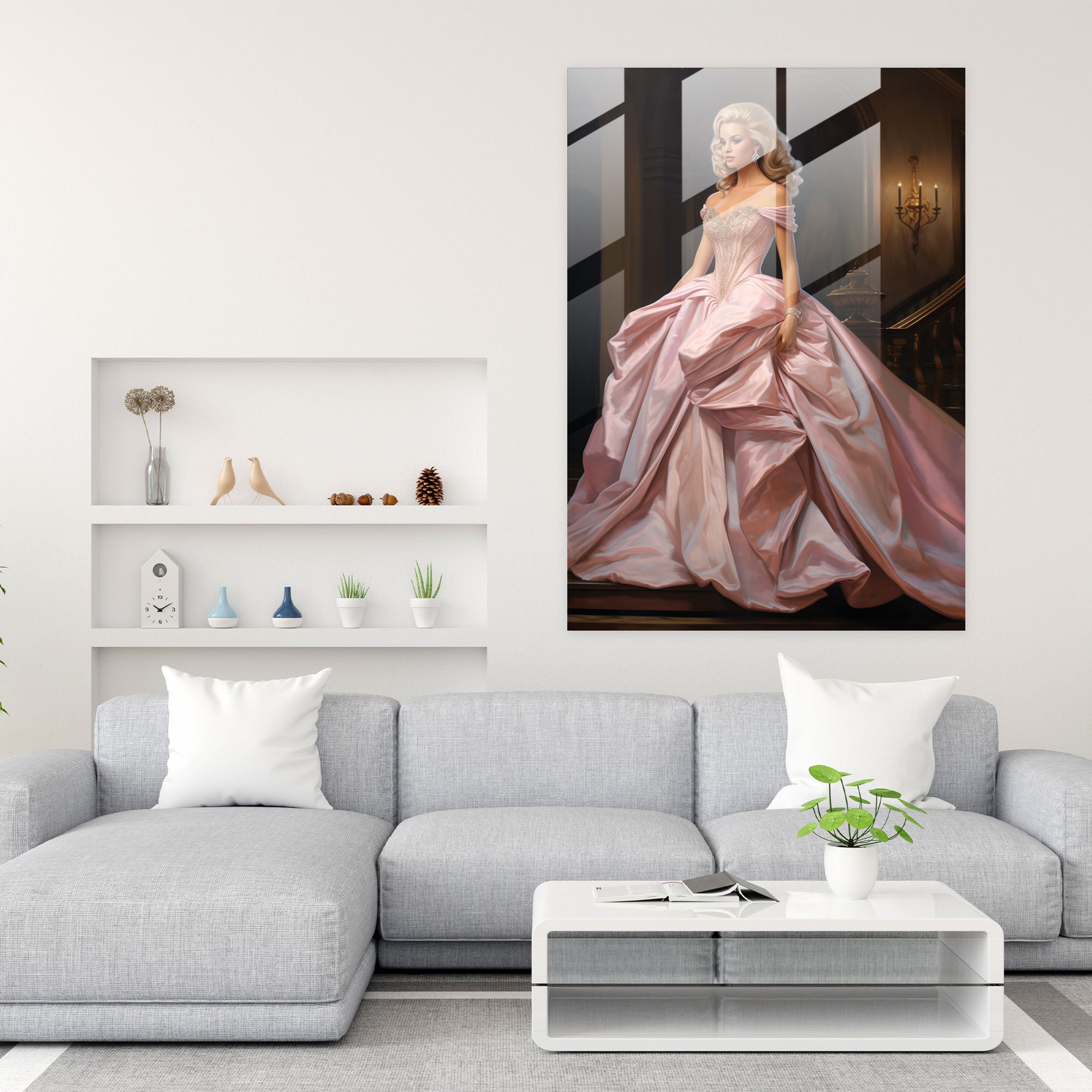 Barbie Glass Print - Elegant Ball Gown - Barbie, Wall Decoration, Glass Print, Grace
