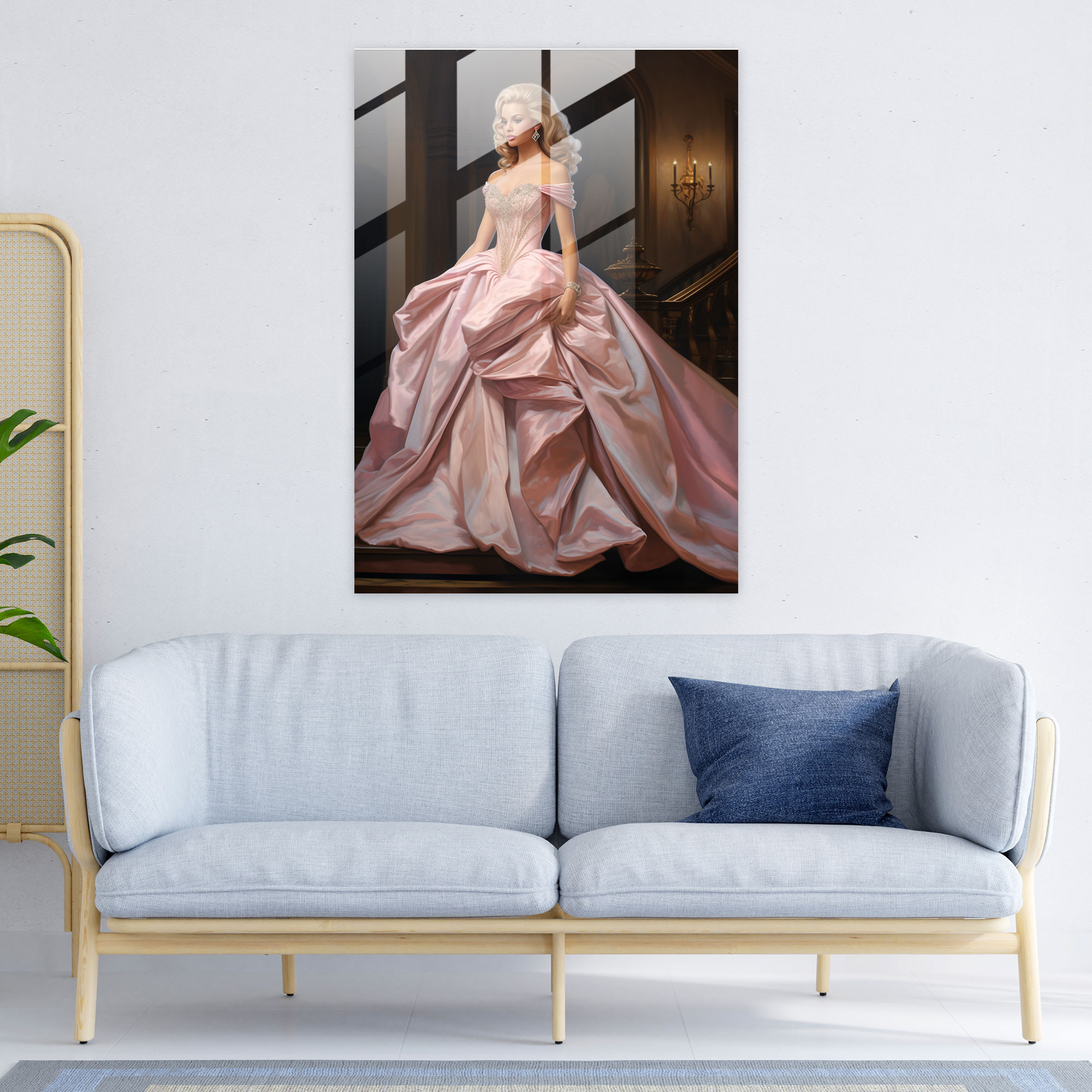 Barbie Glass Print - Elegant Ball Gown - Barbie, Wall Decoration, Glass Print, Grace