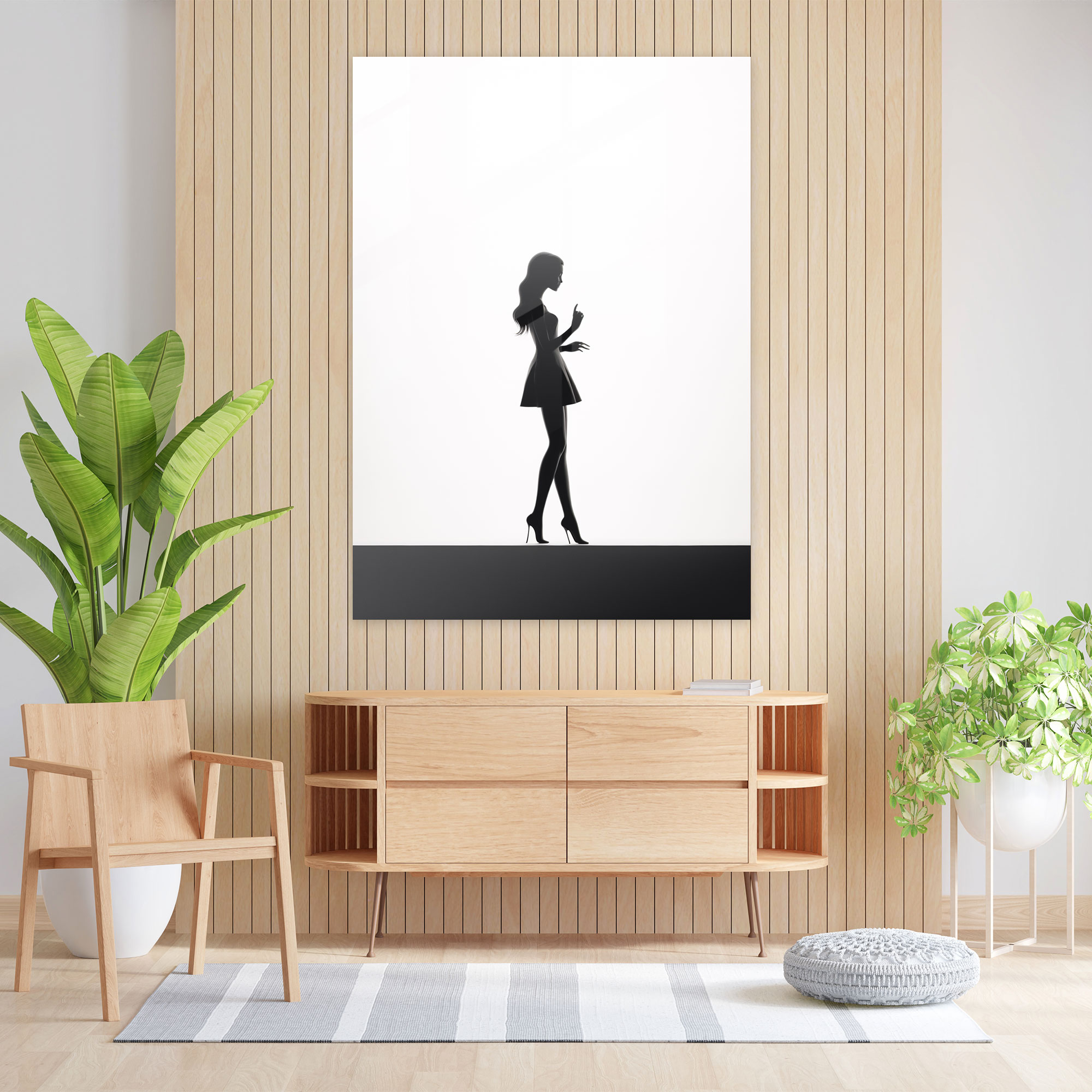 Barbie Glass Print - Minimalist Silhouette - Barbie, Glass Wall Art, Barbie, Glass Print