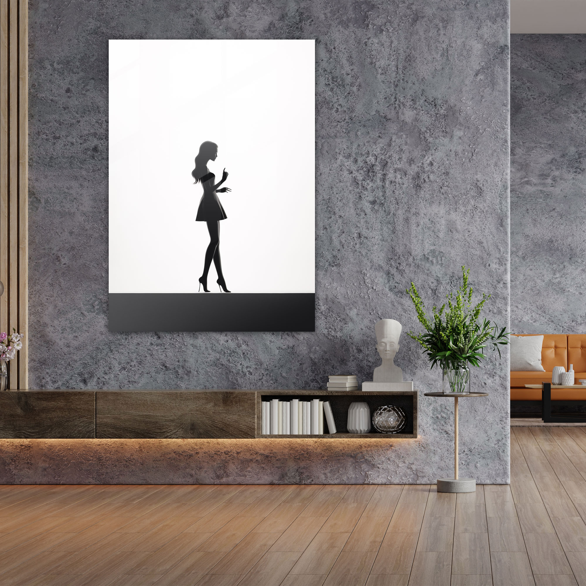 Barbie Glass Print - Minimalist Silhouette - Barbie, Glass Wall Art, Barbie, Glass Print
