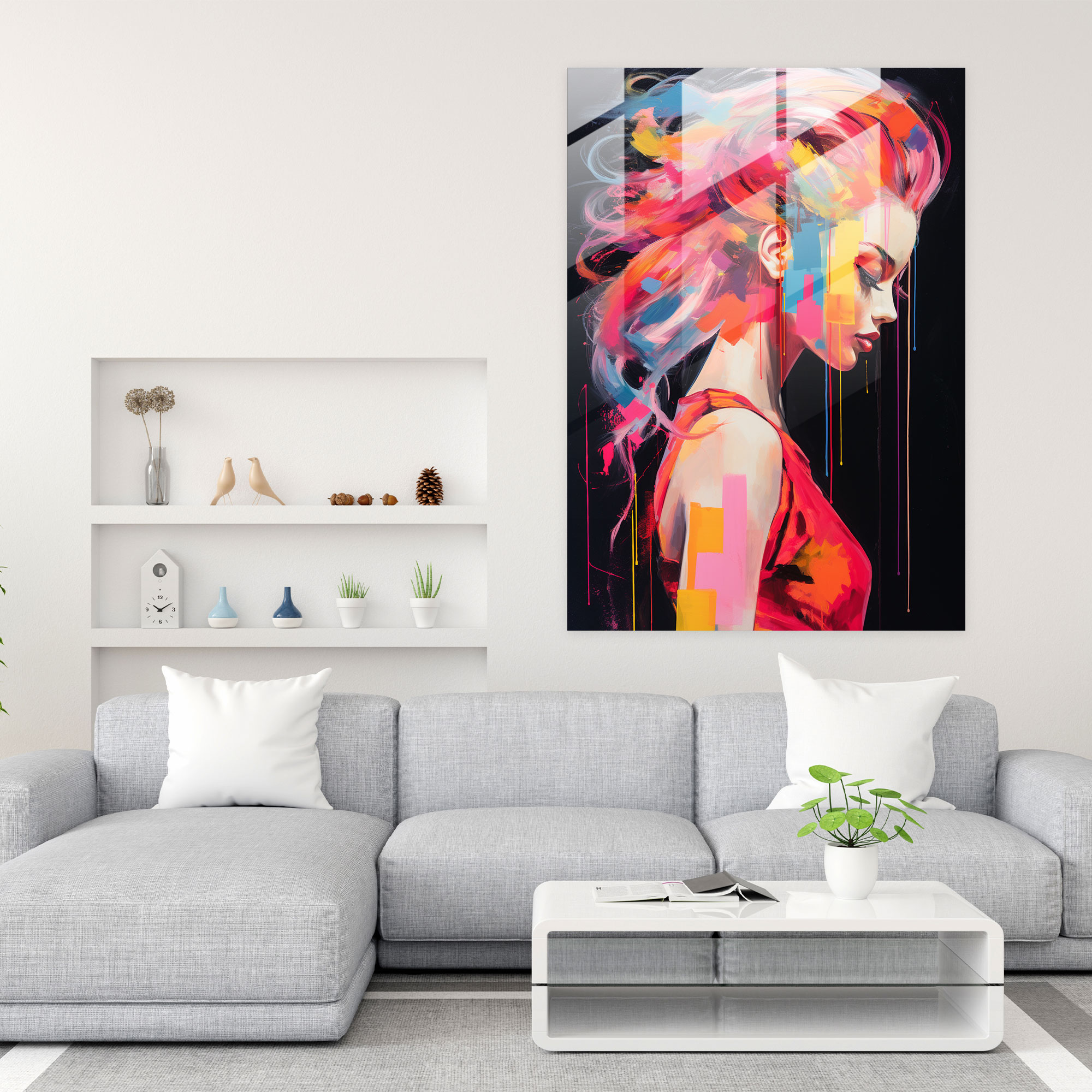 Barbie Glass Print - Abstract Silhouette - Barbie, Glass Wall Art, Modern Art, Fusion