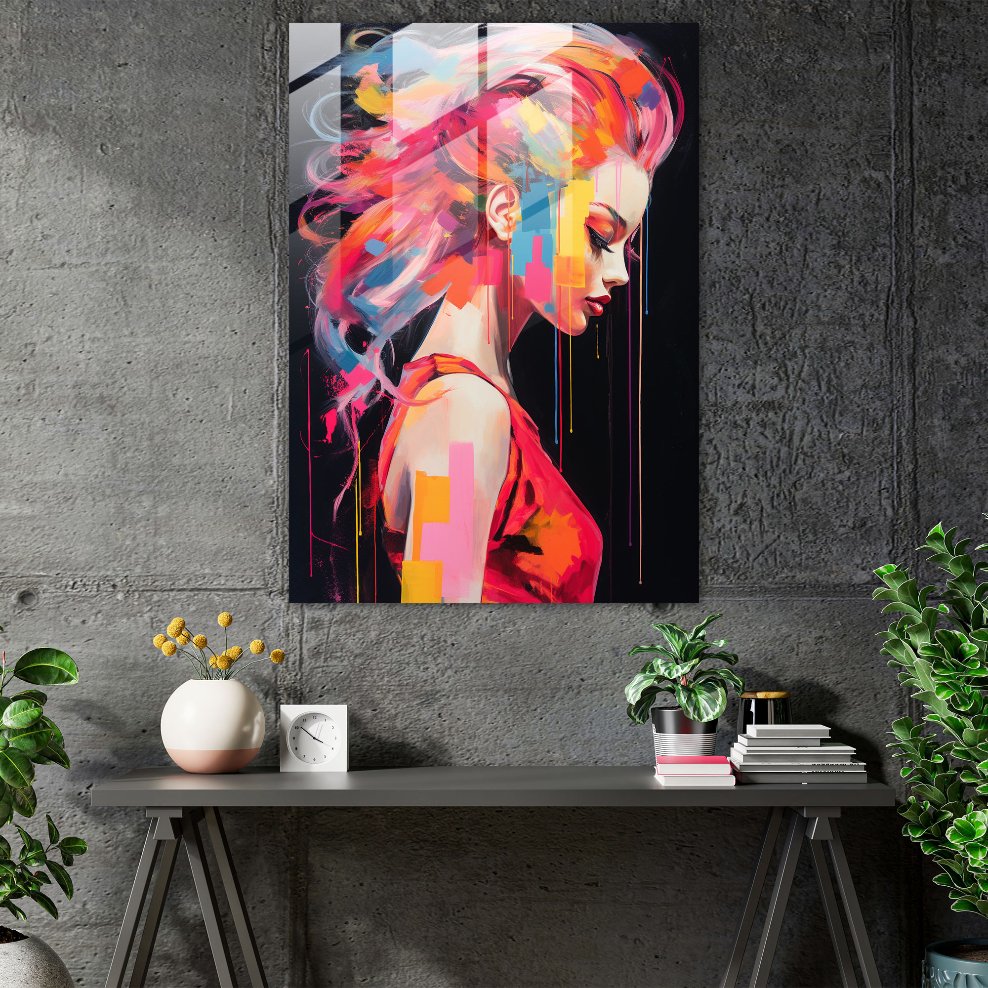 Barbie Glass Print - Abstract Silhouette - Barbie, Glass Wall Art, Modern Art, Fusion