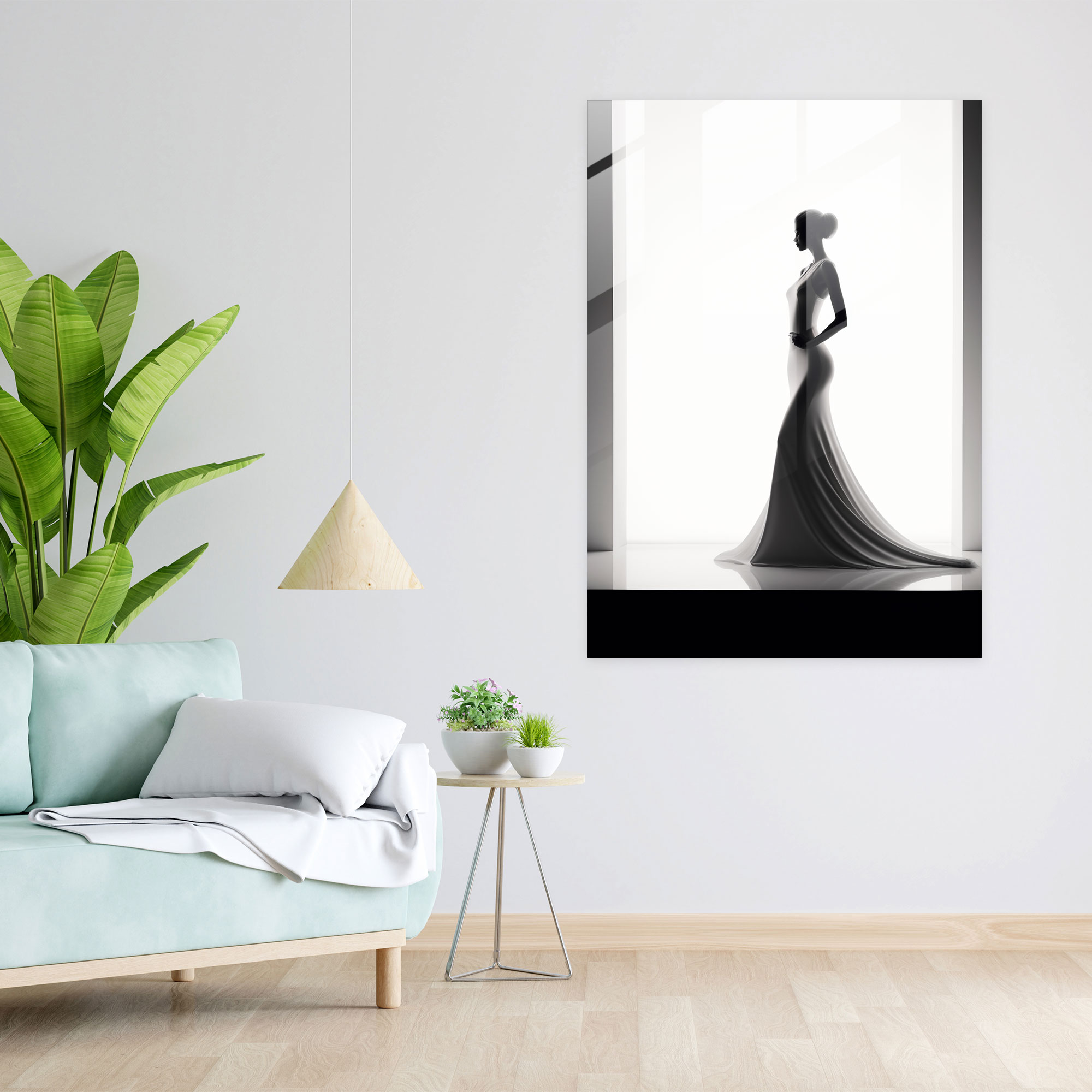 Barbie Glass Print - Black And White Silhouette - Modern Art - Barbie, Sophistication, Black And White, Wall Decoration